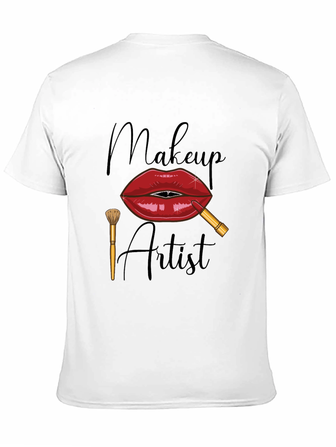 Black Makeup Artist Graphic T-Shirt - Unisex Black Tee view 11