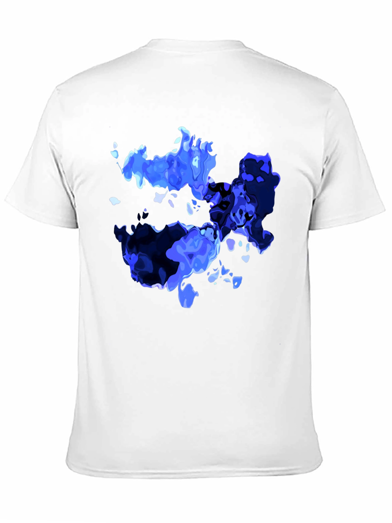Black Abstract Blue Graphic Print Black T-Shirt view 11