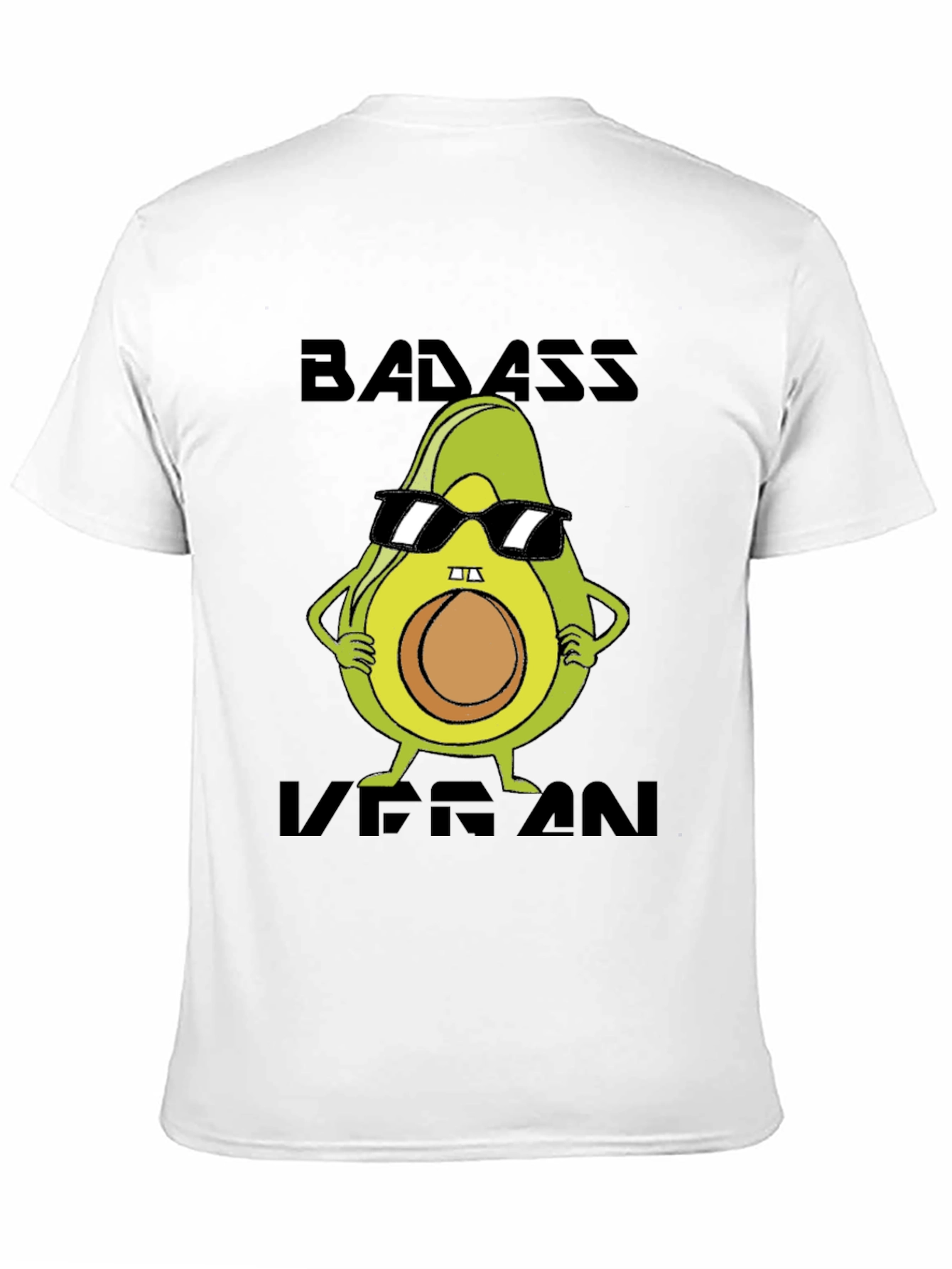 Black Badass Vegan Avocado T-Shirt view 11