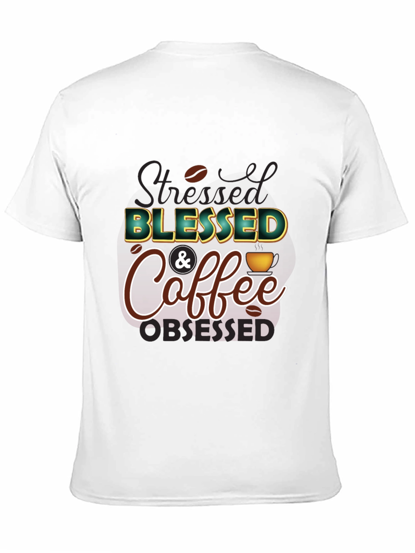 Black Blessed & Coffee Obsessed T-Shirt view 11