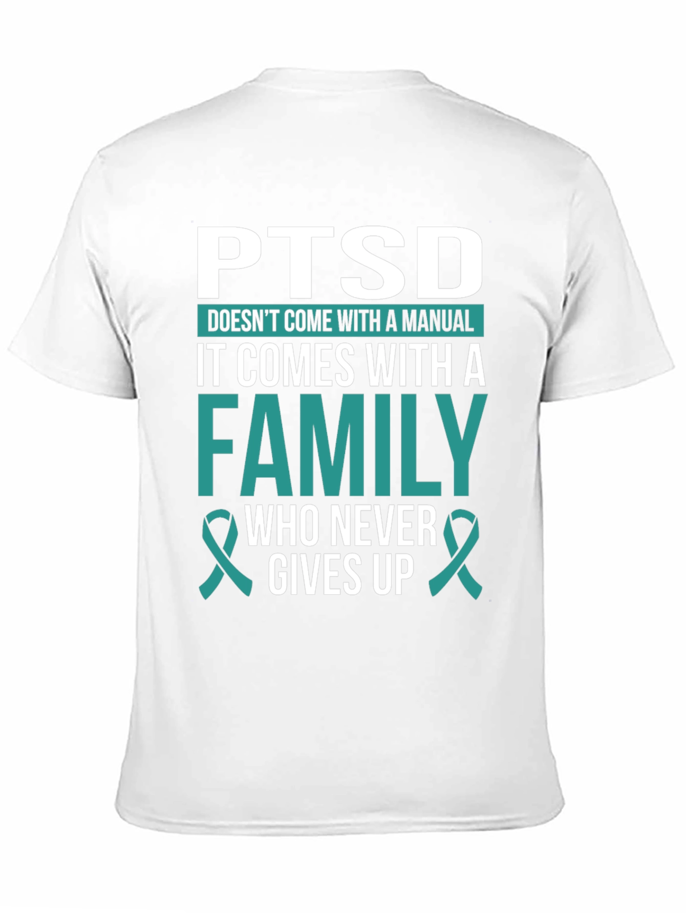 Black PTSD Awareness T-Shirt - Family Support view 11
