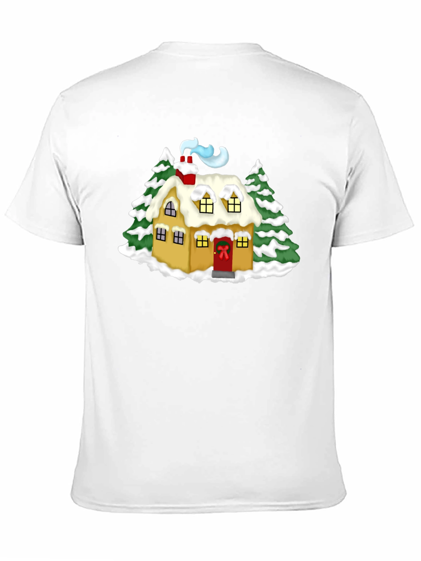 Black Whimsical Winter House Graphic Tee - Black view 11