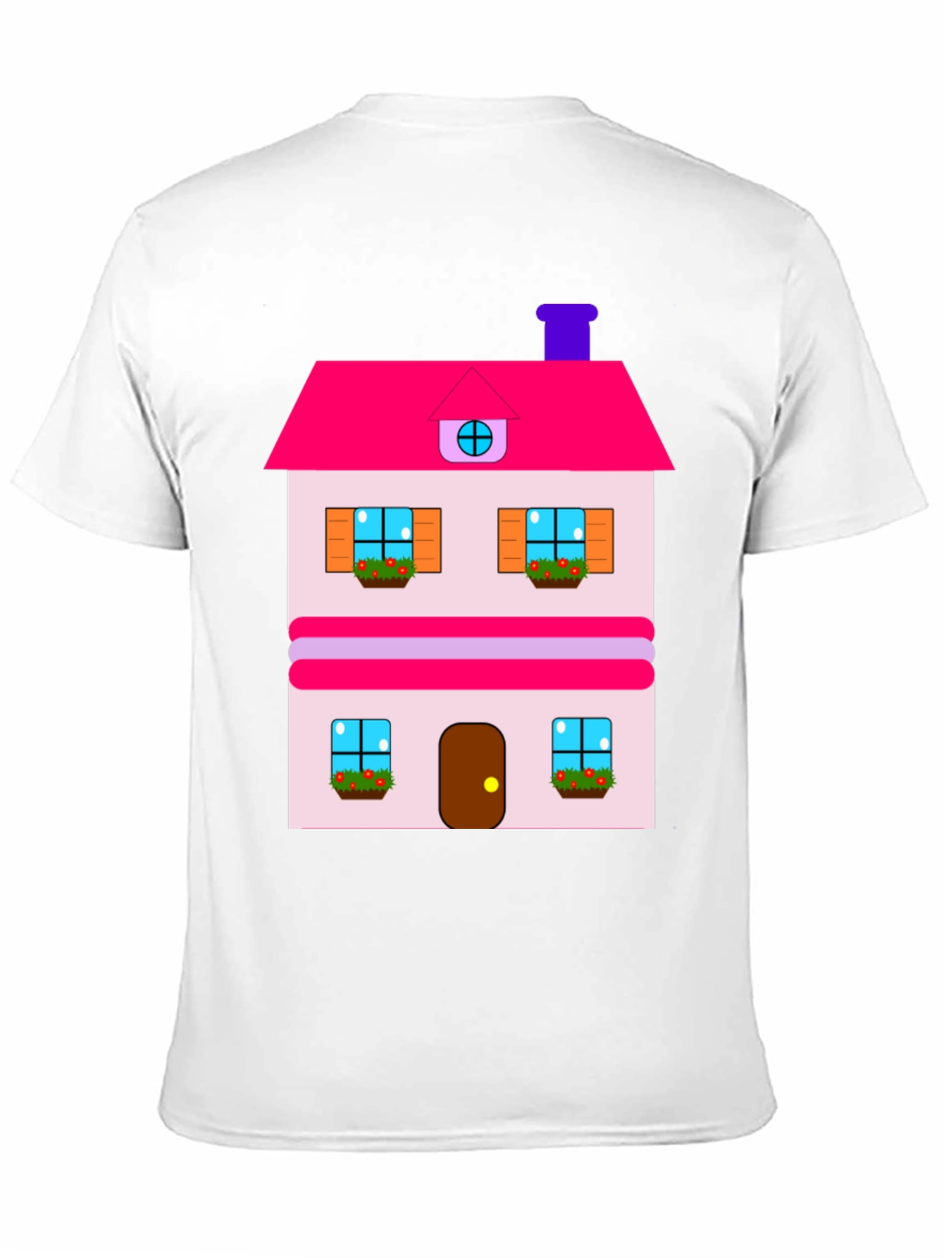 Black Whimsical House Print Tee - Black Cotton Blend view 11