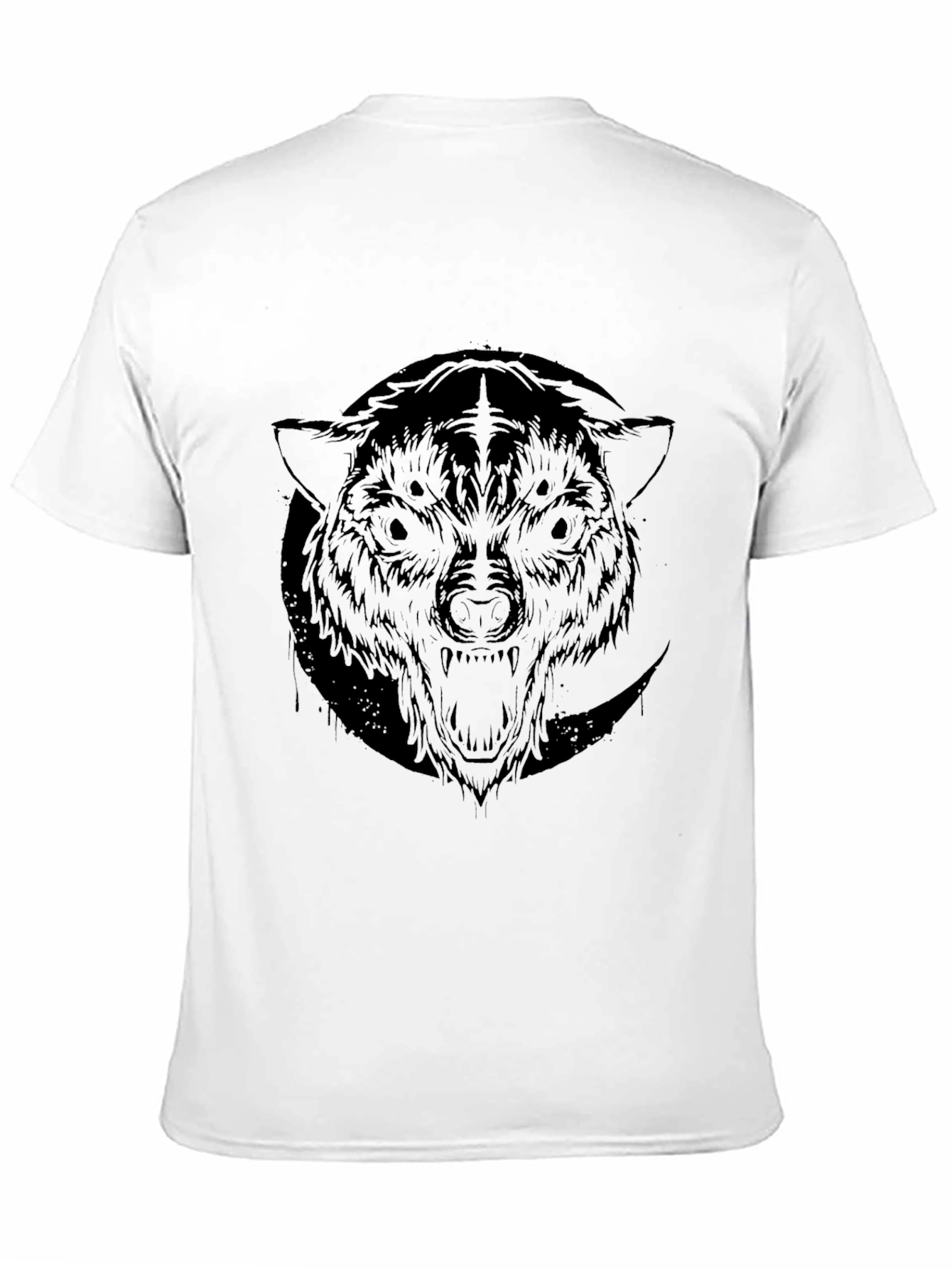 Black Black Wolf Graphic Tee - Men's Crew Neck view 11