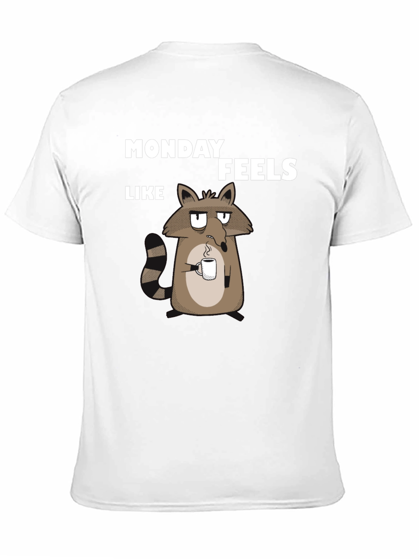 Black Monday Feels Raccoon T-Shirt - Funny Graphic Tee view 11