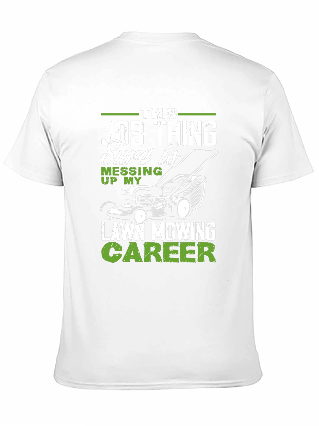 Black Funny Lawn Mowing Career T-Shirt view 11