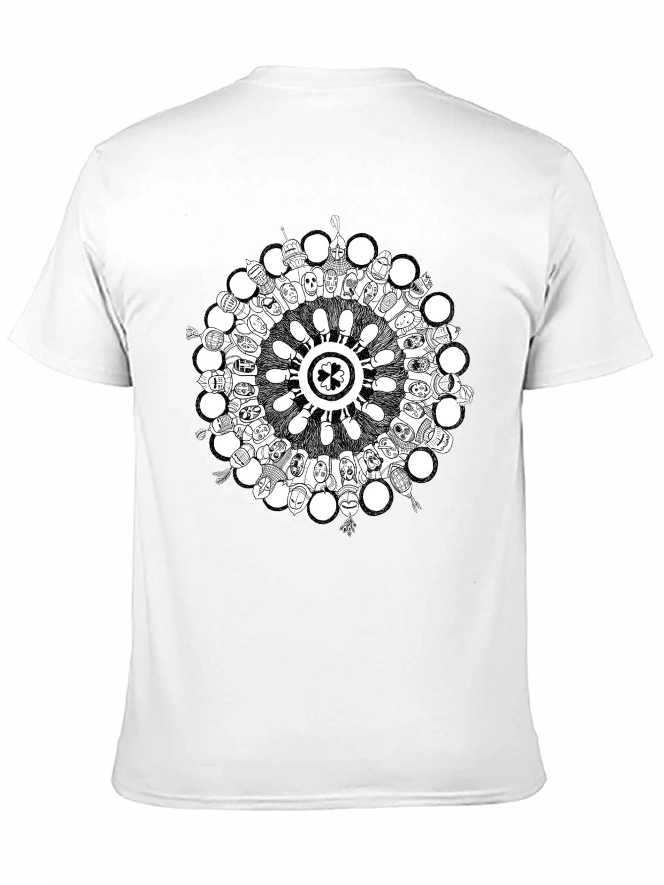 Black Unique Circle Graphic Tee - Soft Cotton Blend Shirt view 11