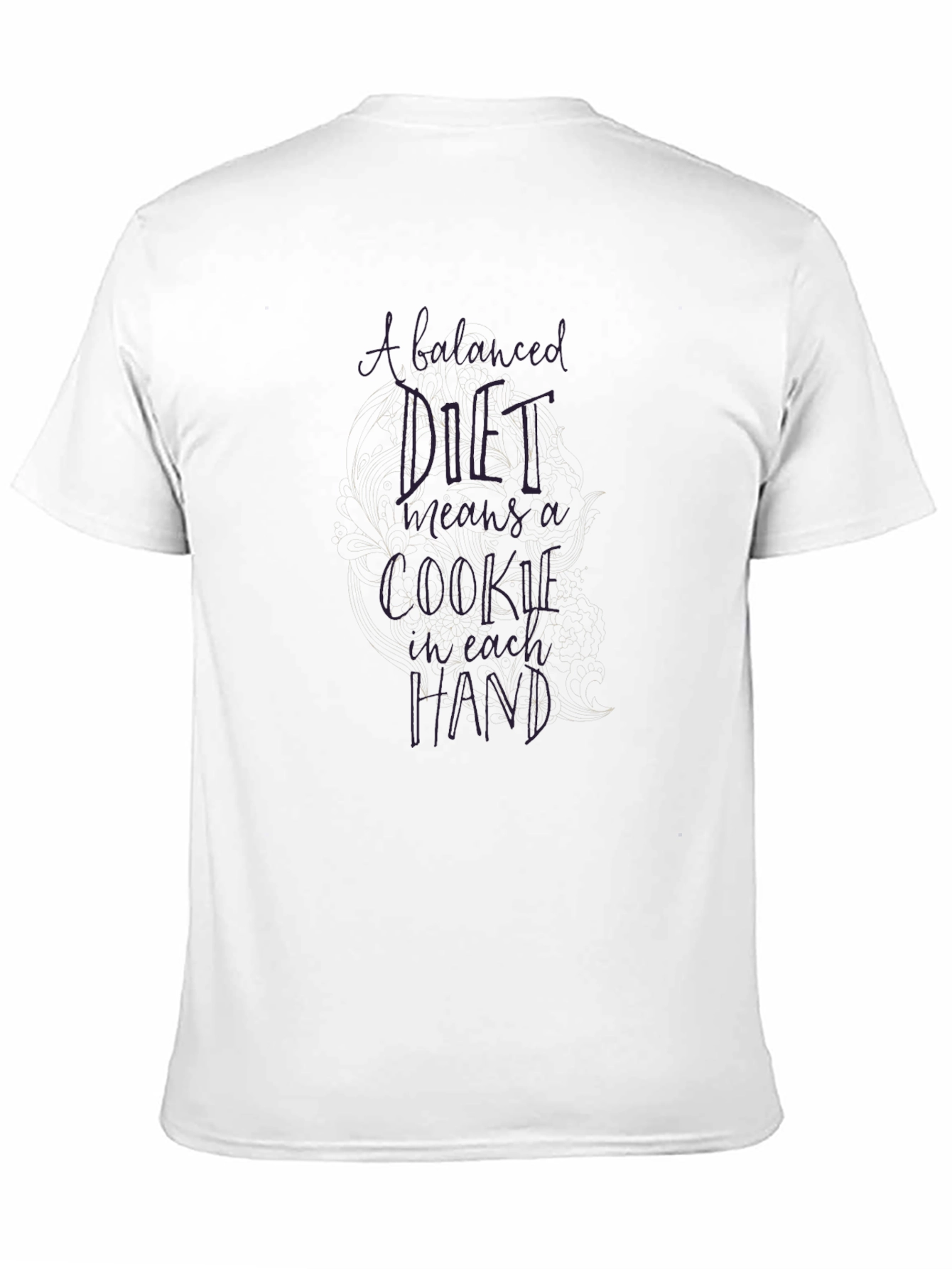 Black Humorous Diet Cookie T-Shirt view 11