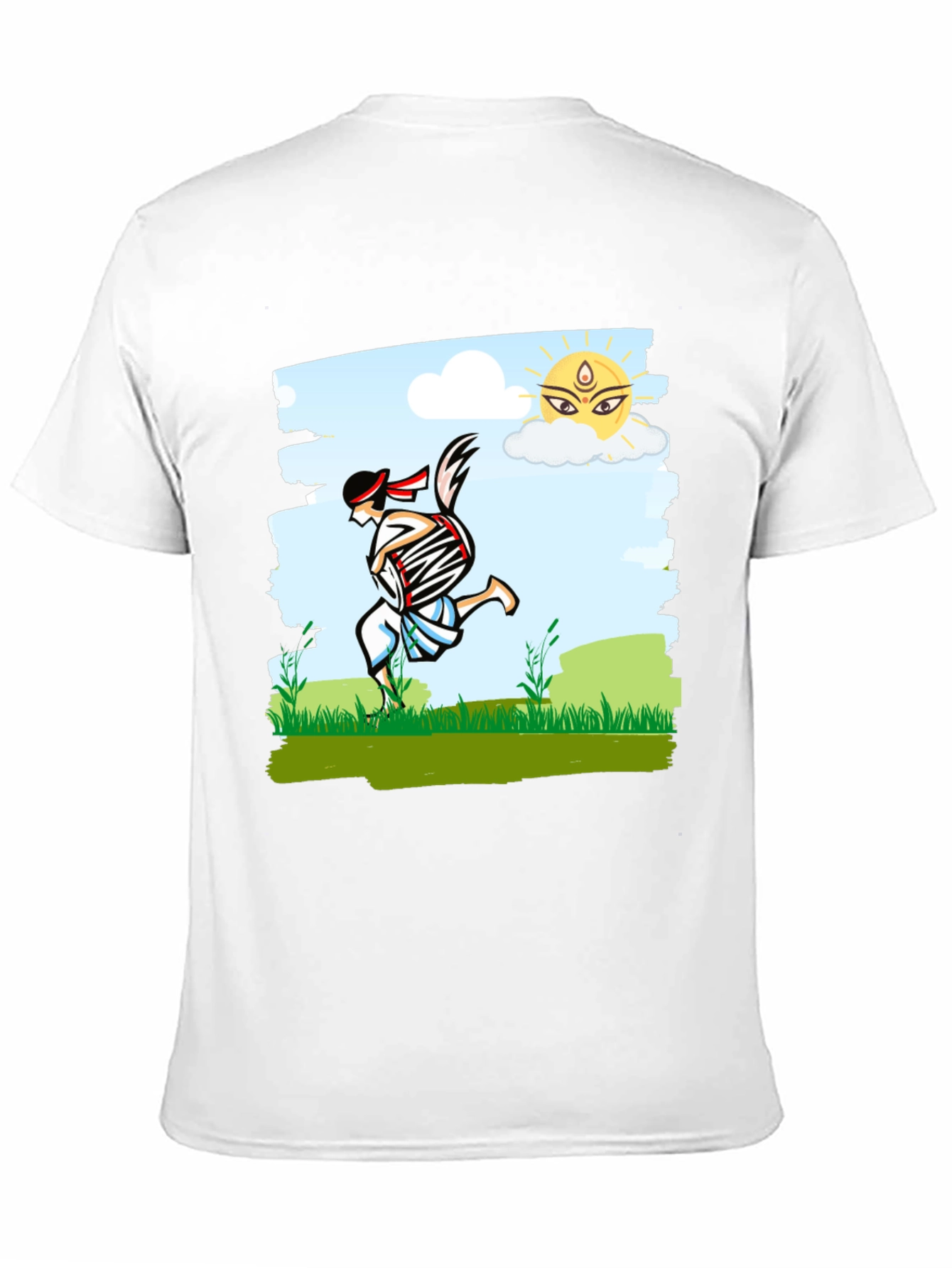 Black Bengali Drummer T-Shirt - Festive Indian Art Design view 11