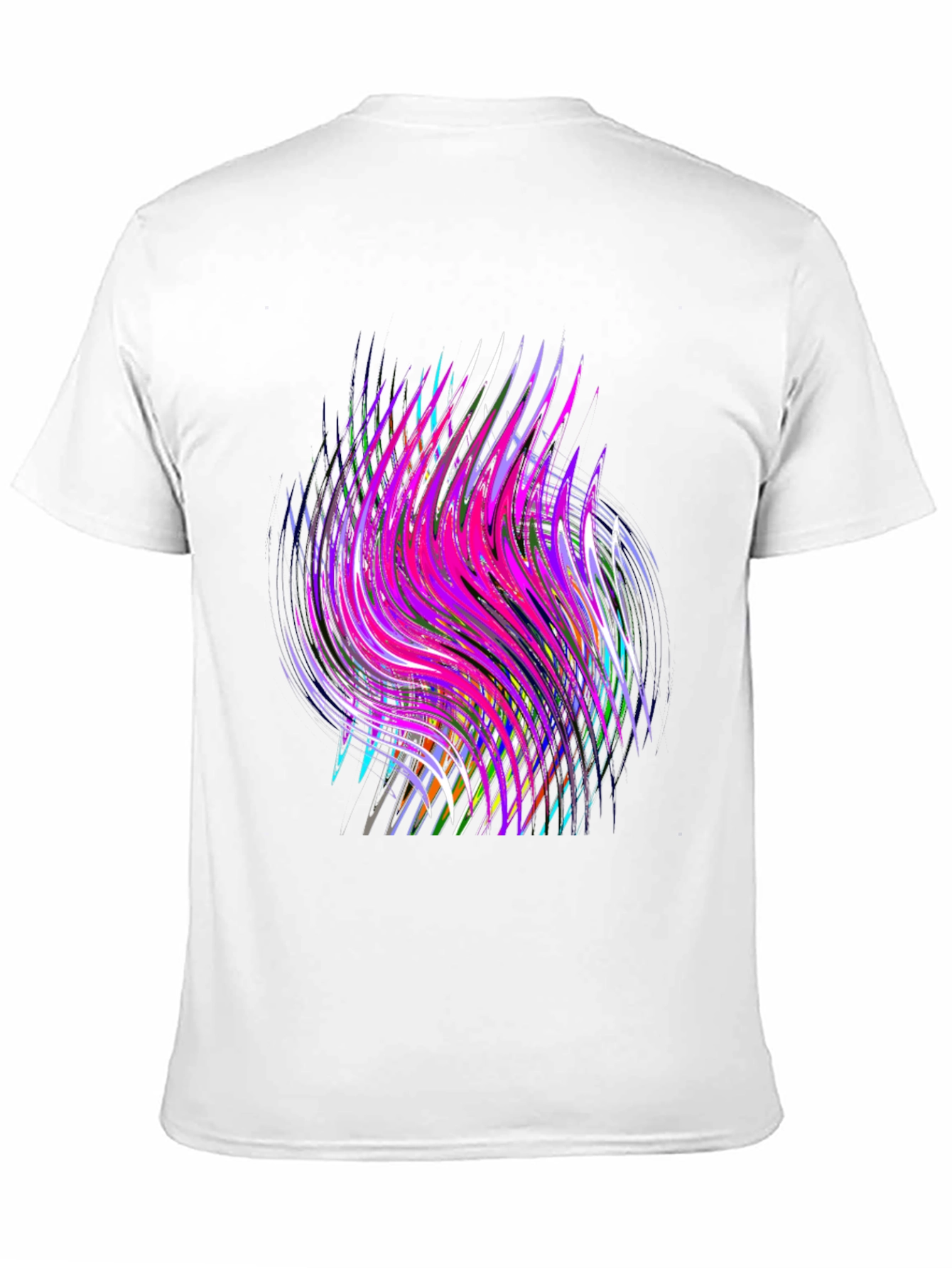 Black Abstract Swirl Graphic Black T-Shirt view 11