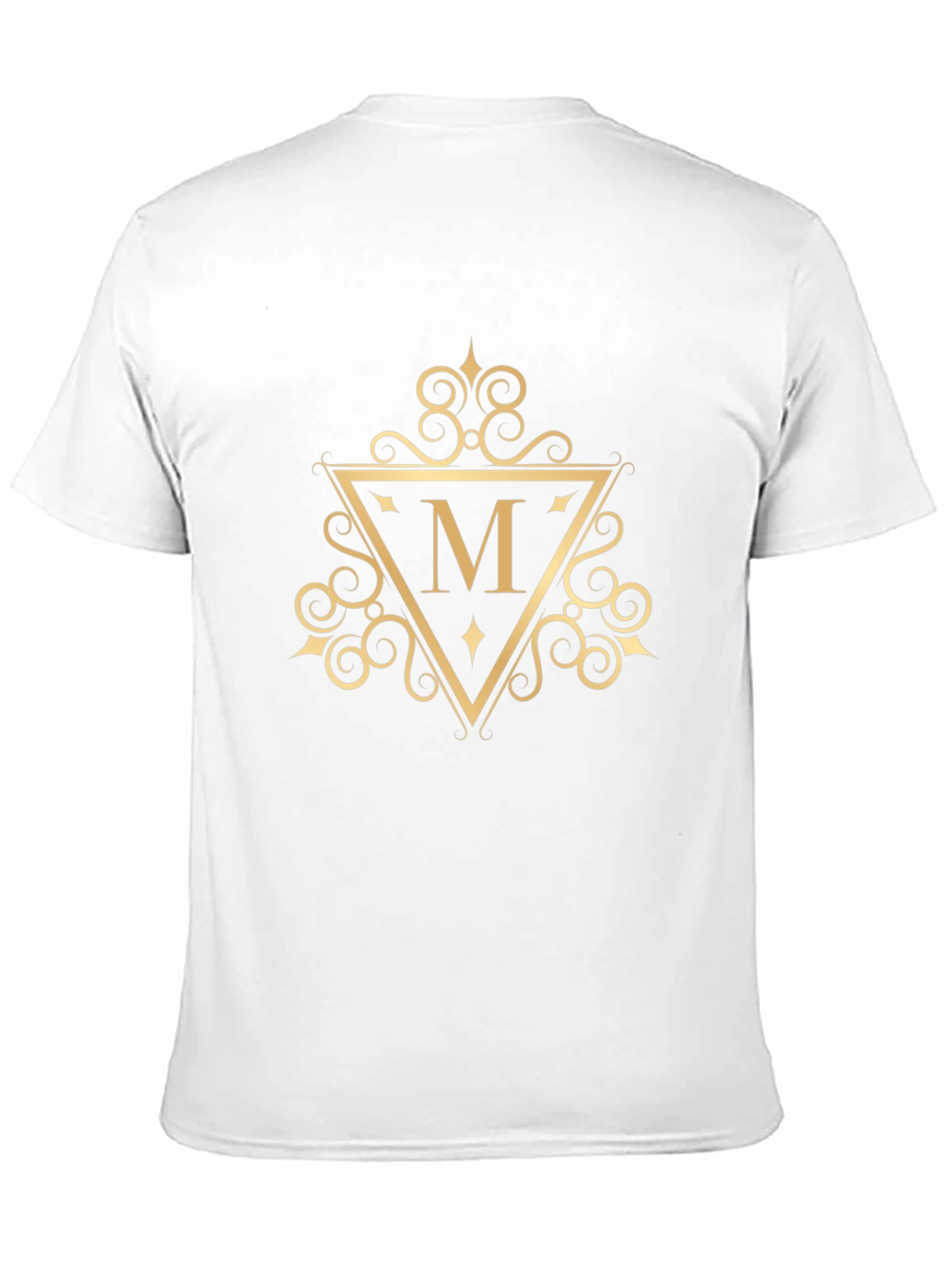 Elegant Black T-Shirt with Gold Letter M Design - 11