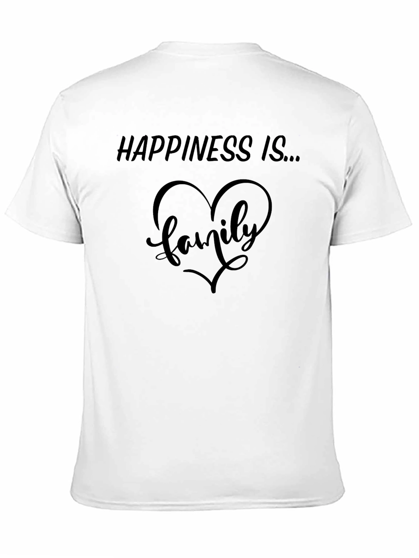 Black Happiness Is Family Heart Graphic Tee - Black view 11