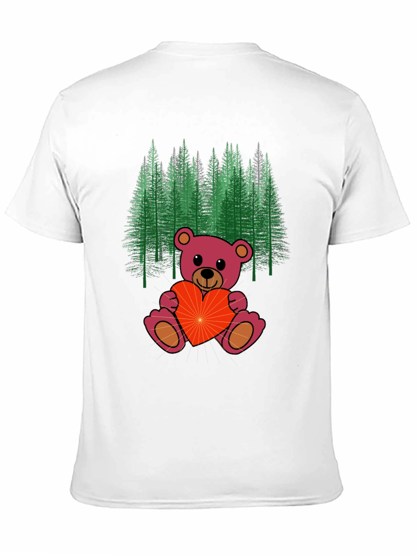 Black Teddy Bear Forest Graphic Tee - Men's Black T-Shirt view 11