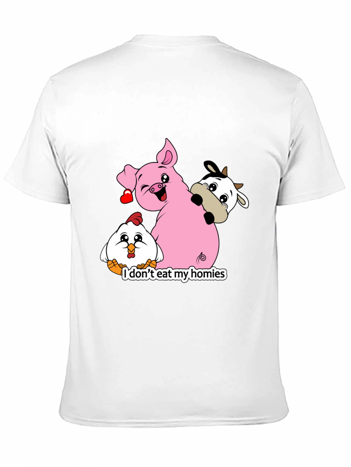 Black Vegan Animal Homies T-Shirt view 11