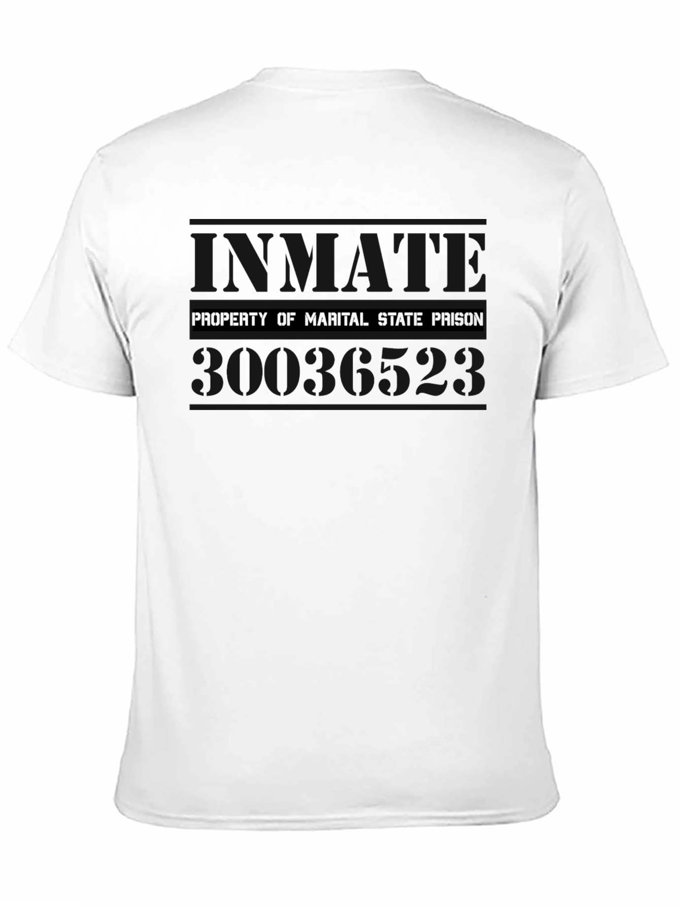 Black Marital State Prison 2023 Novelty Graphic T-Shirt view 11