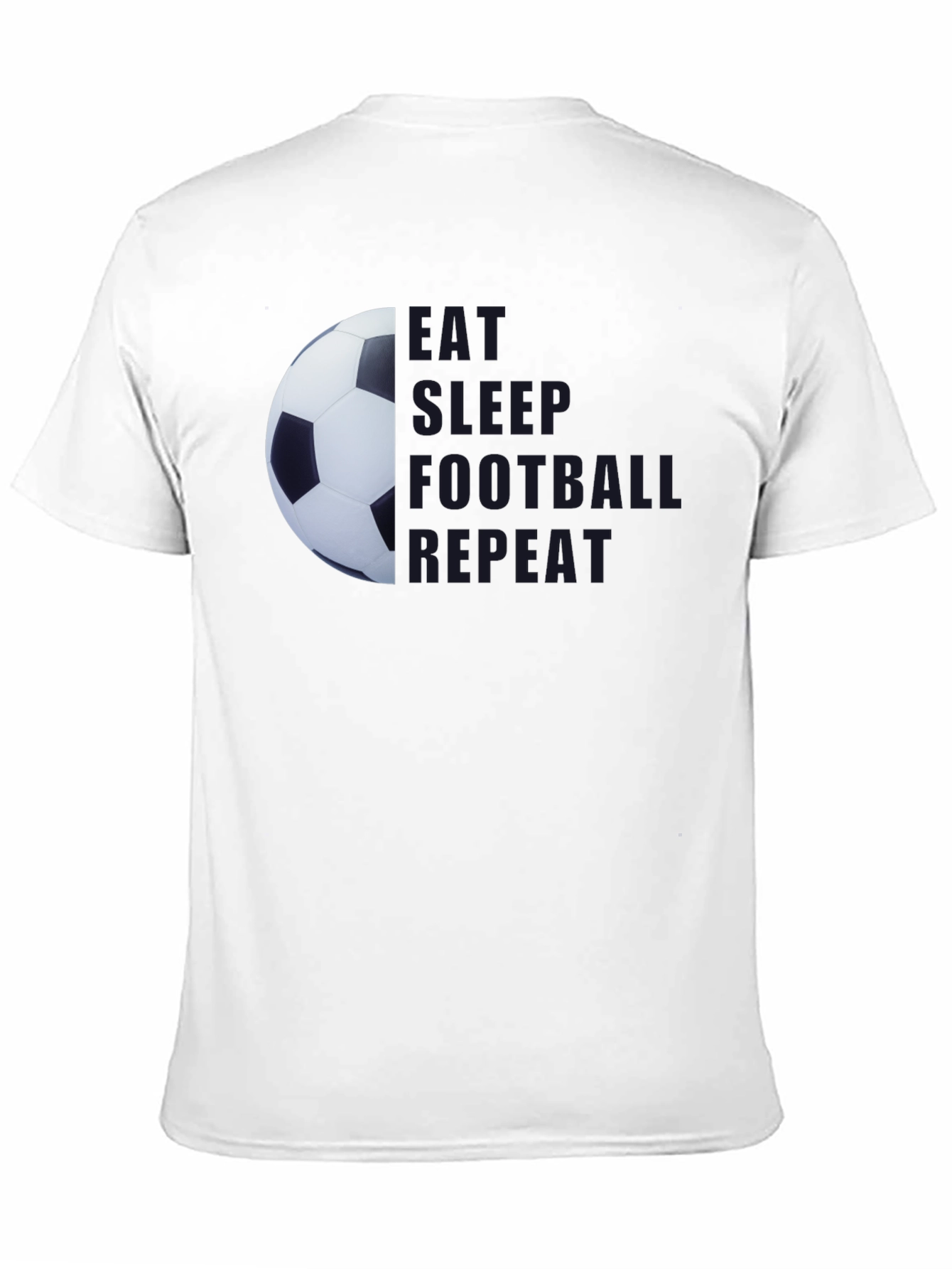 Black Eat Sleep Football Repeat Black T-Shirt view 11