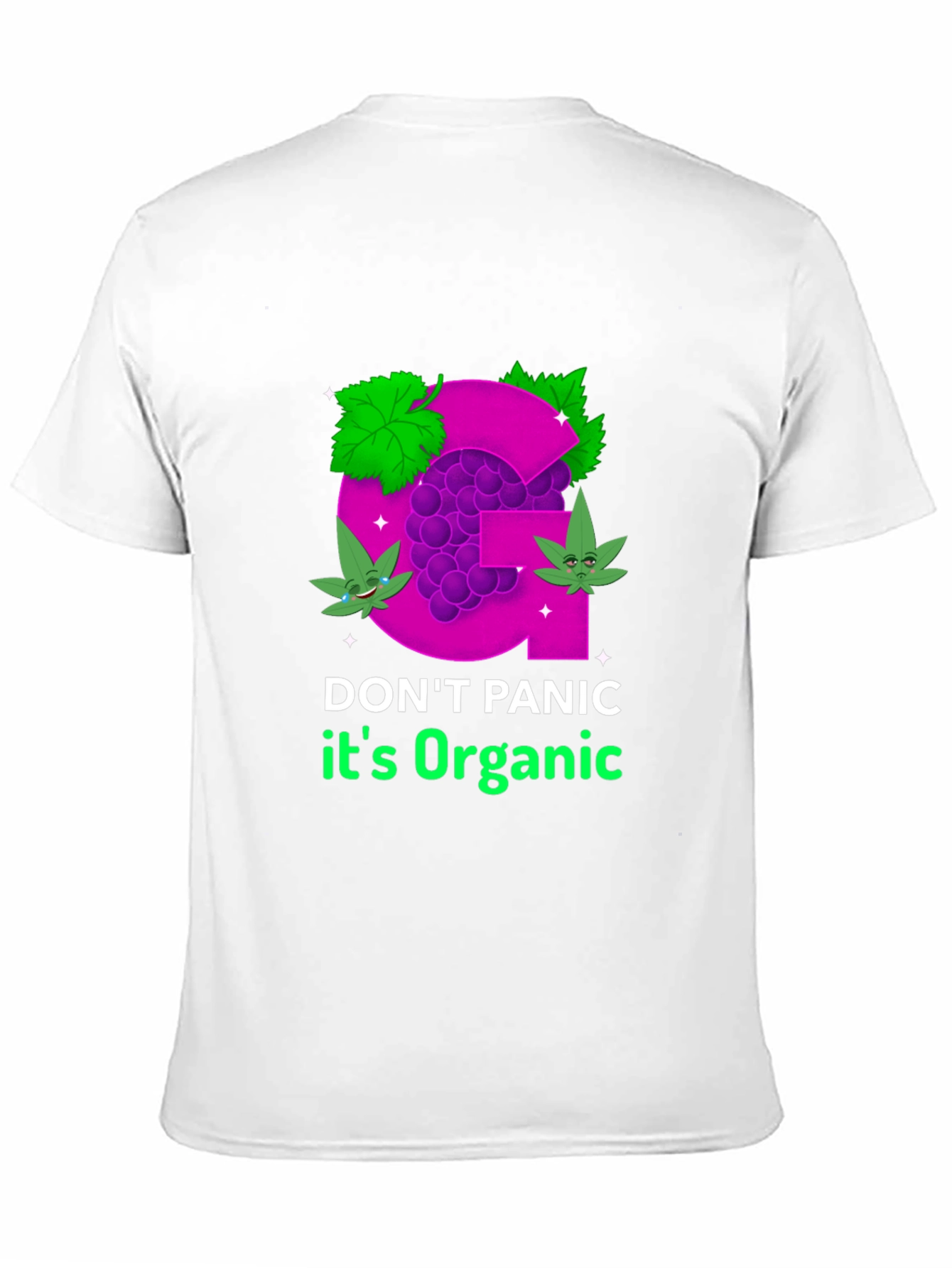 Black Organic Grape T-Shirt - Don't Panic view 11