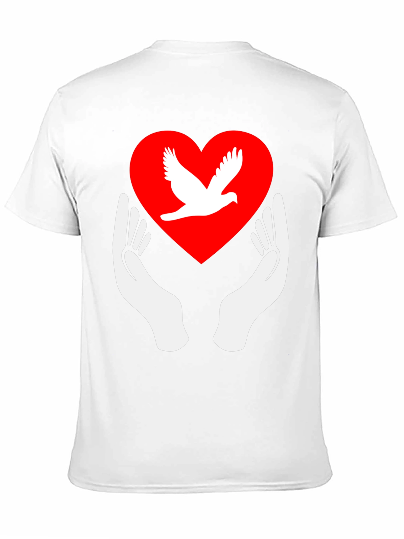 Black Dove Heart Graphic Tee - Peace Symbol Shirt view 11