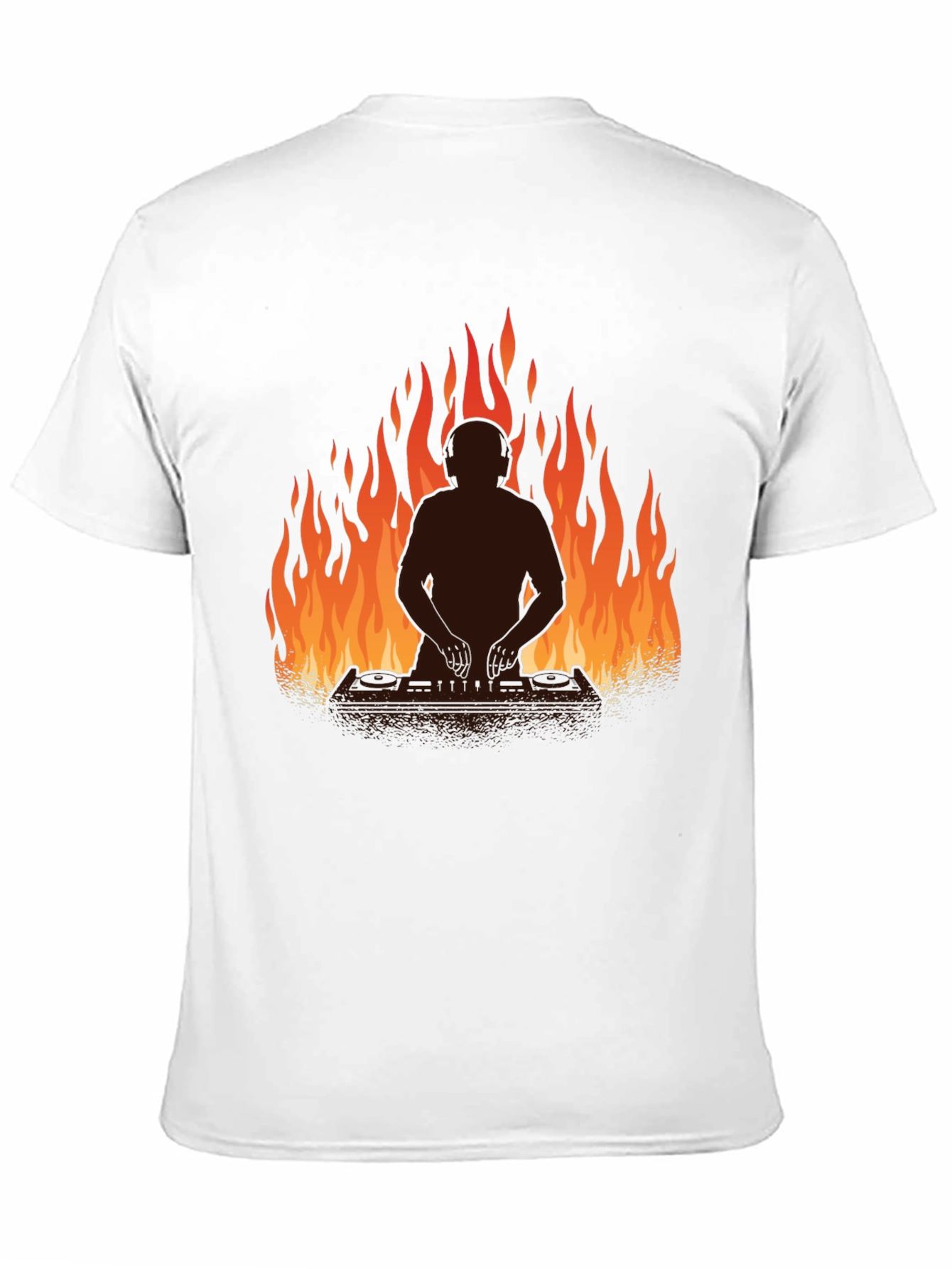 Black DJ in Flames Graphic T-Shirt - Black view 11