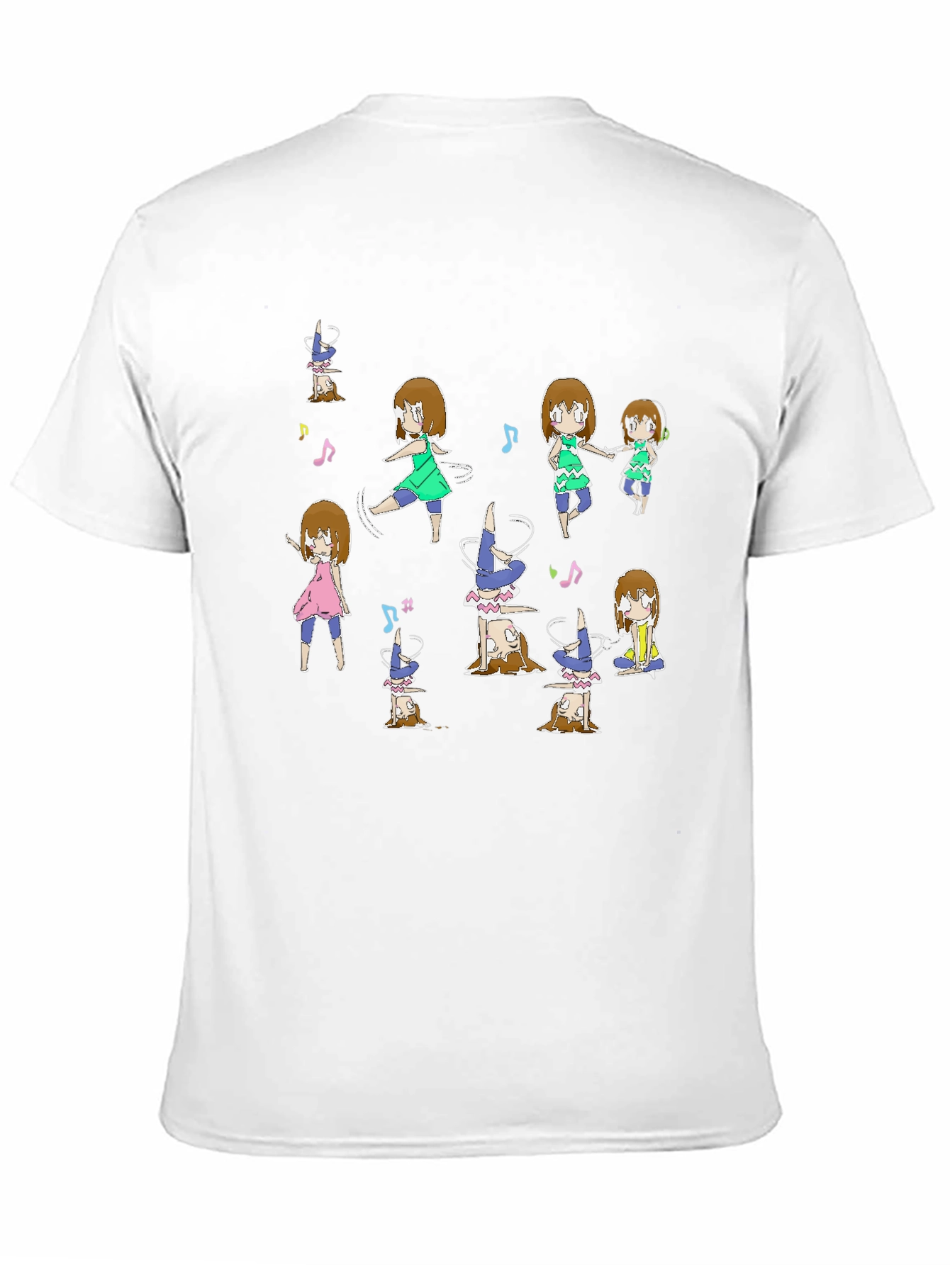 Black Fun Dancing Anime Character Graphic Black Tee view 11