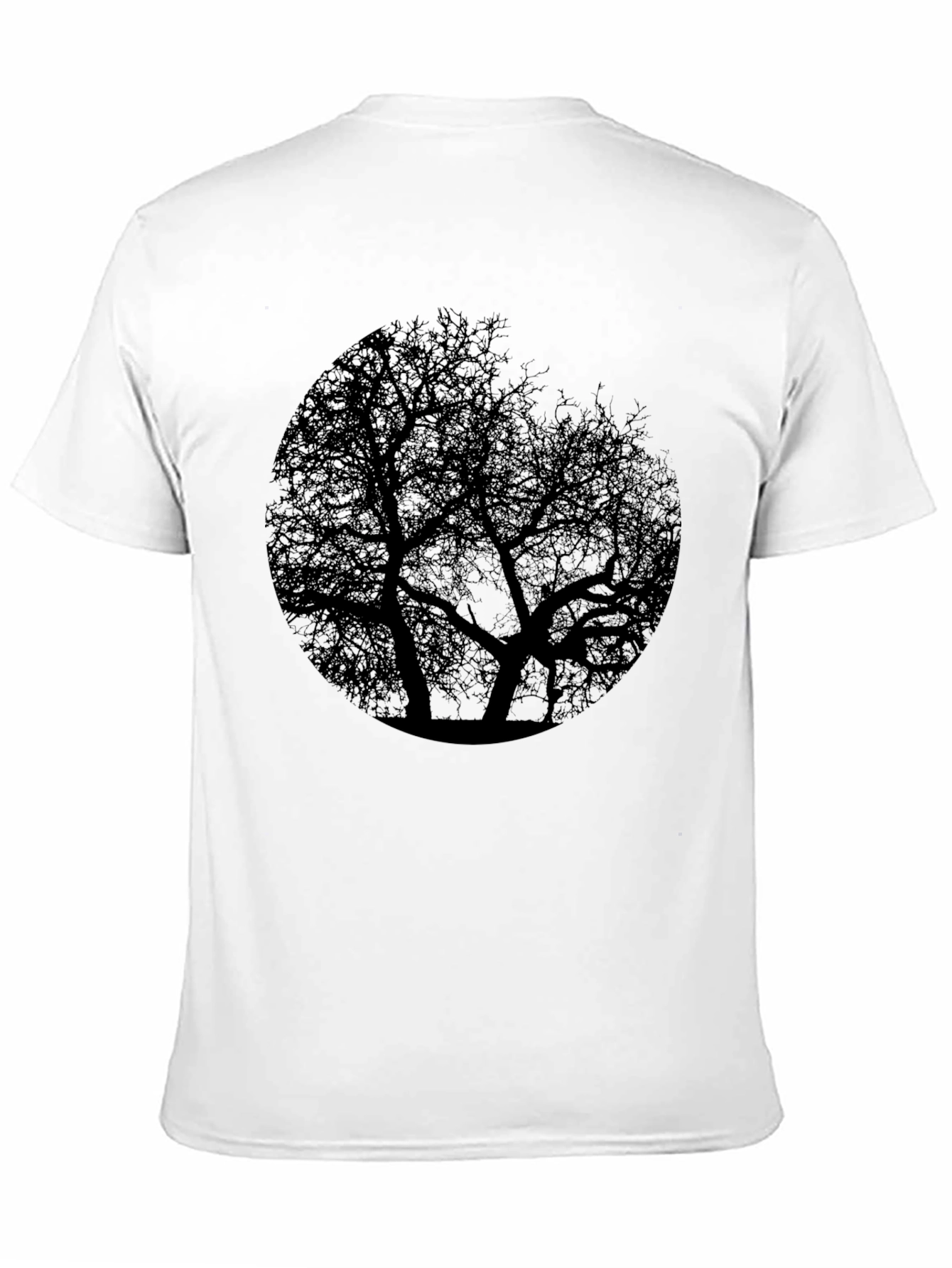 Black Tree Silhouette Graphic Print Black T-Shirt view 11