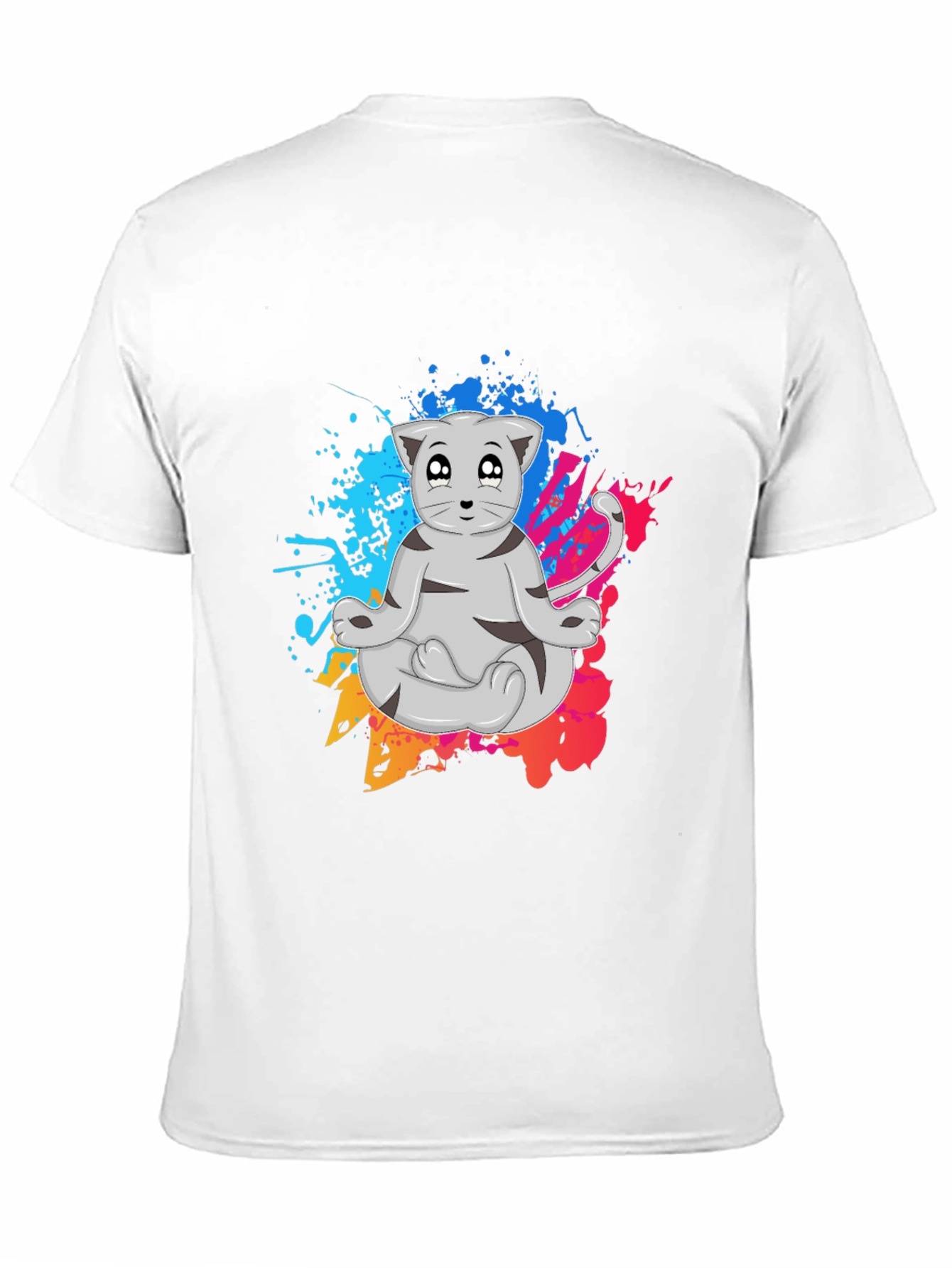 Black Zen Cat T-Shirt - Meditating Feline Tee view 11