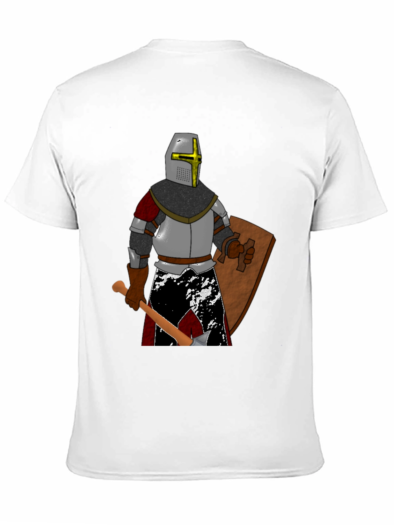 Black Crusader Knight Graphic T-Shirt view 11