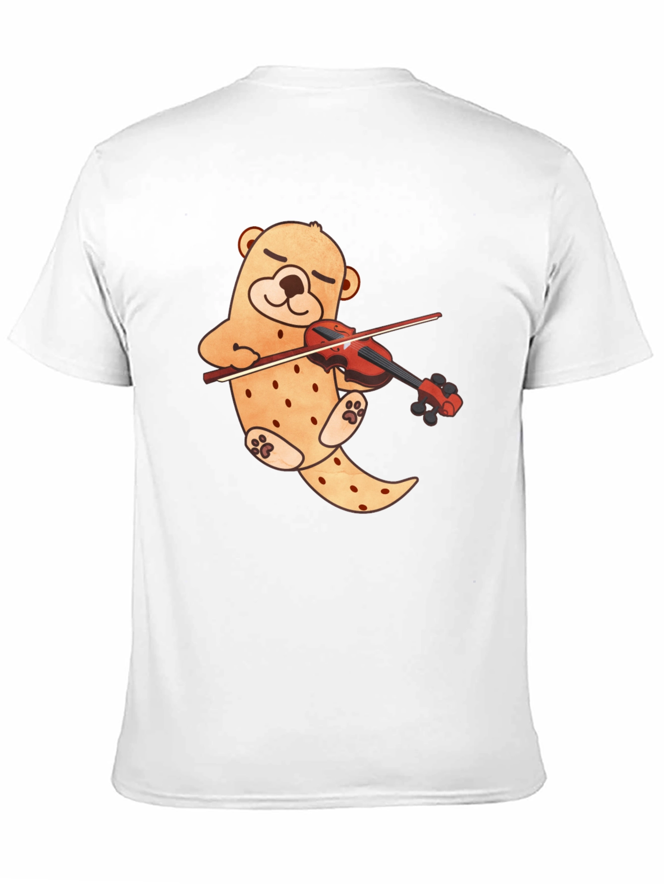 Black Cute Bear Violinist Black T-Shirt view 11