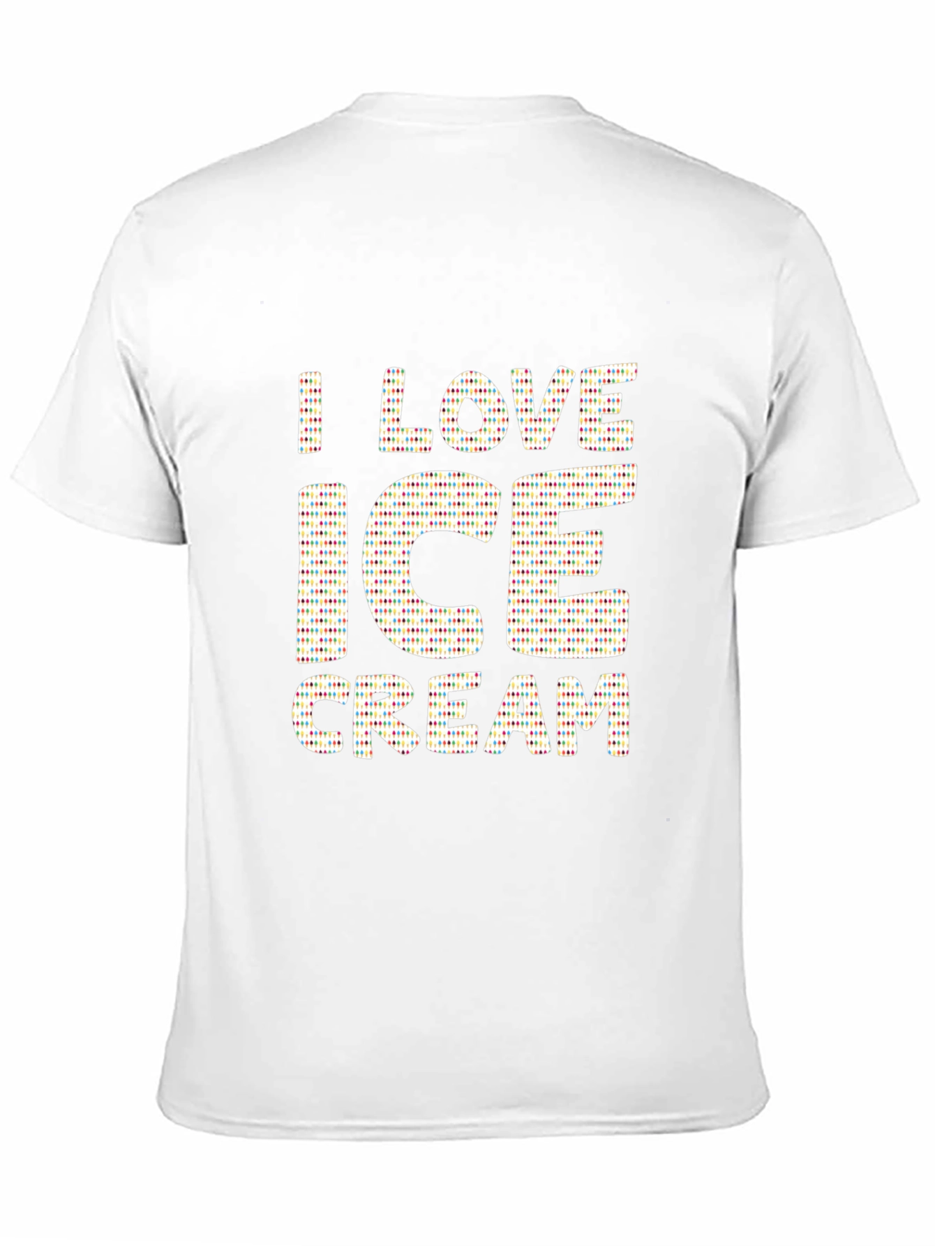 Black I Love Ice Cream Graphic Print Black T-Shirt view 11