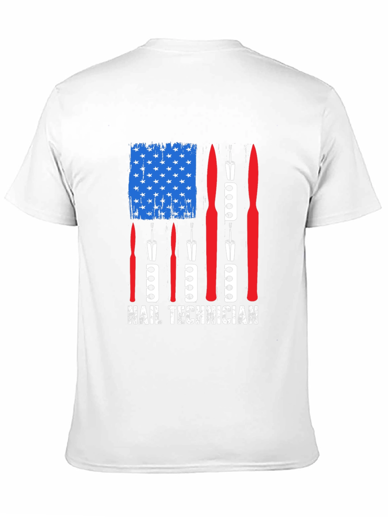 Black Nail Technician American Flag Graphic Tee view 11