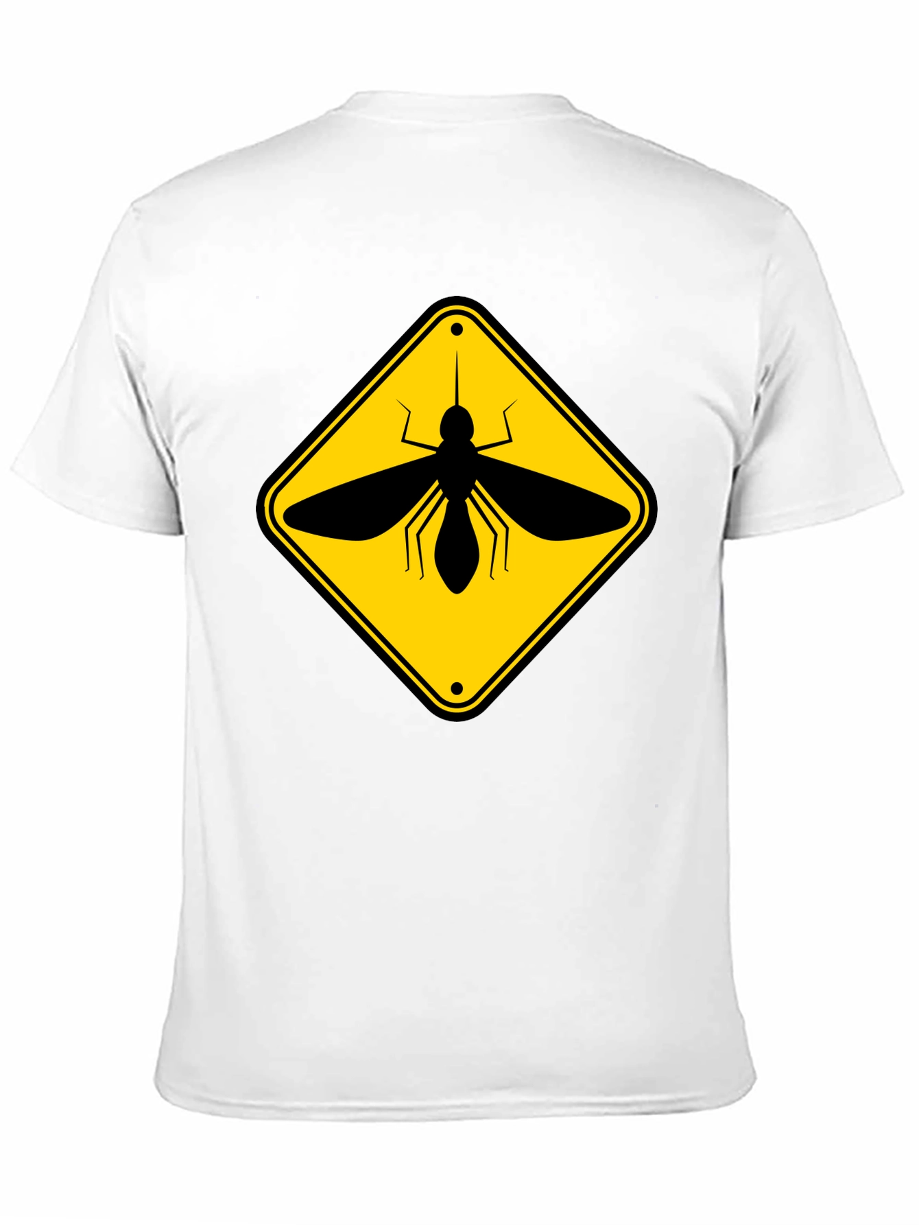 Black Mosquito Warning Sign Graphic T-Shirt view 11