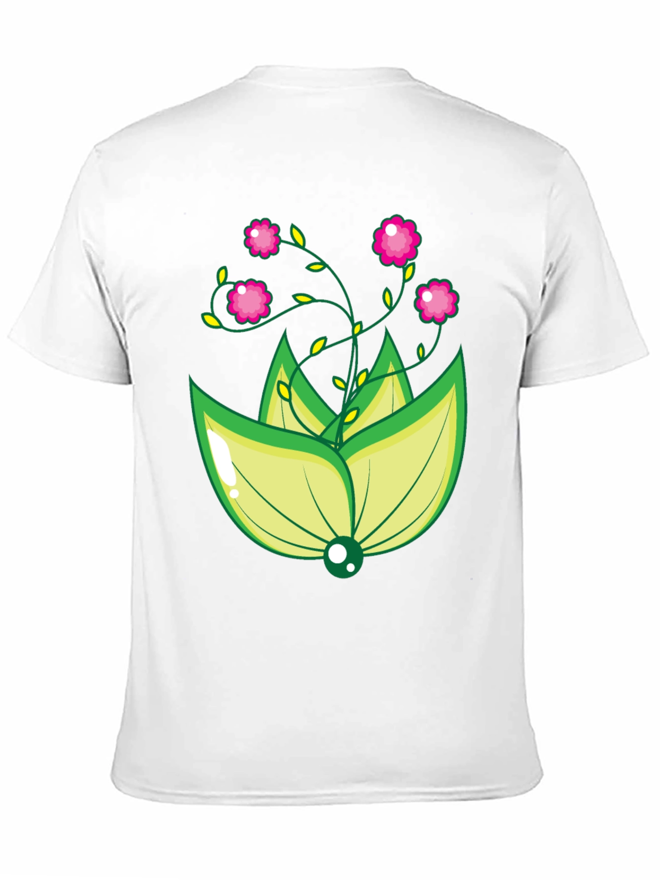 Black Floral Design Black T-Shirt view 11