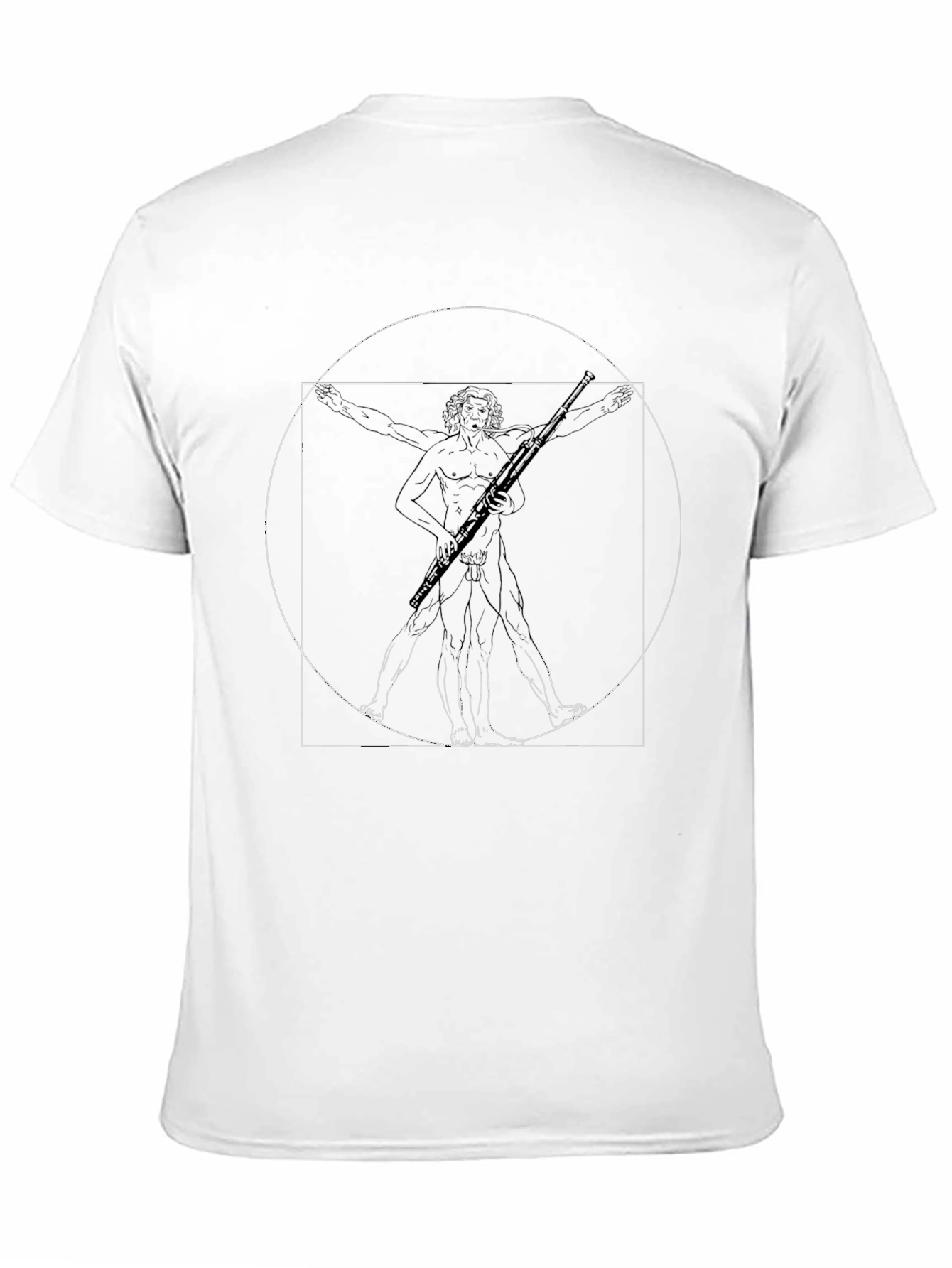 Black Vitruvian Man with Rifle Black T-Shirt view 11