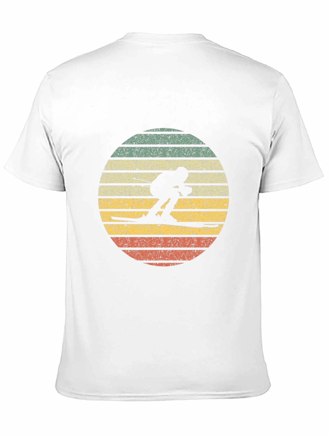 Black Retro Skiing Sunset T-Shirt - Vintage Style view 11