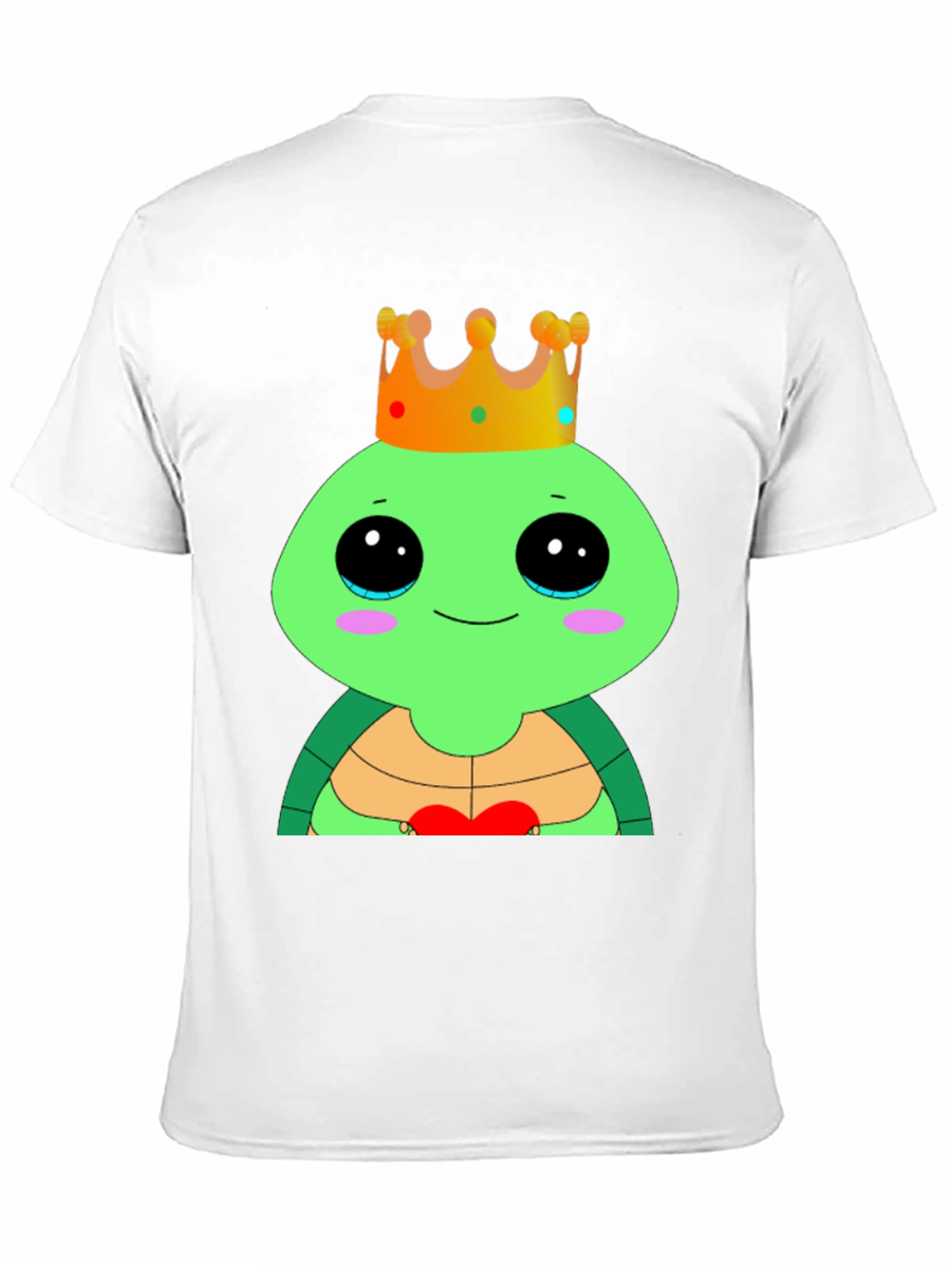 Black Cute Cartoon Turtle King T-Shirt view 11