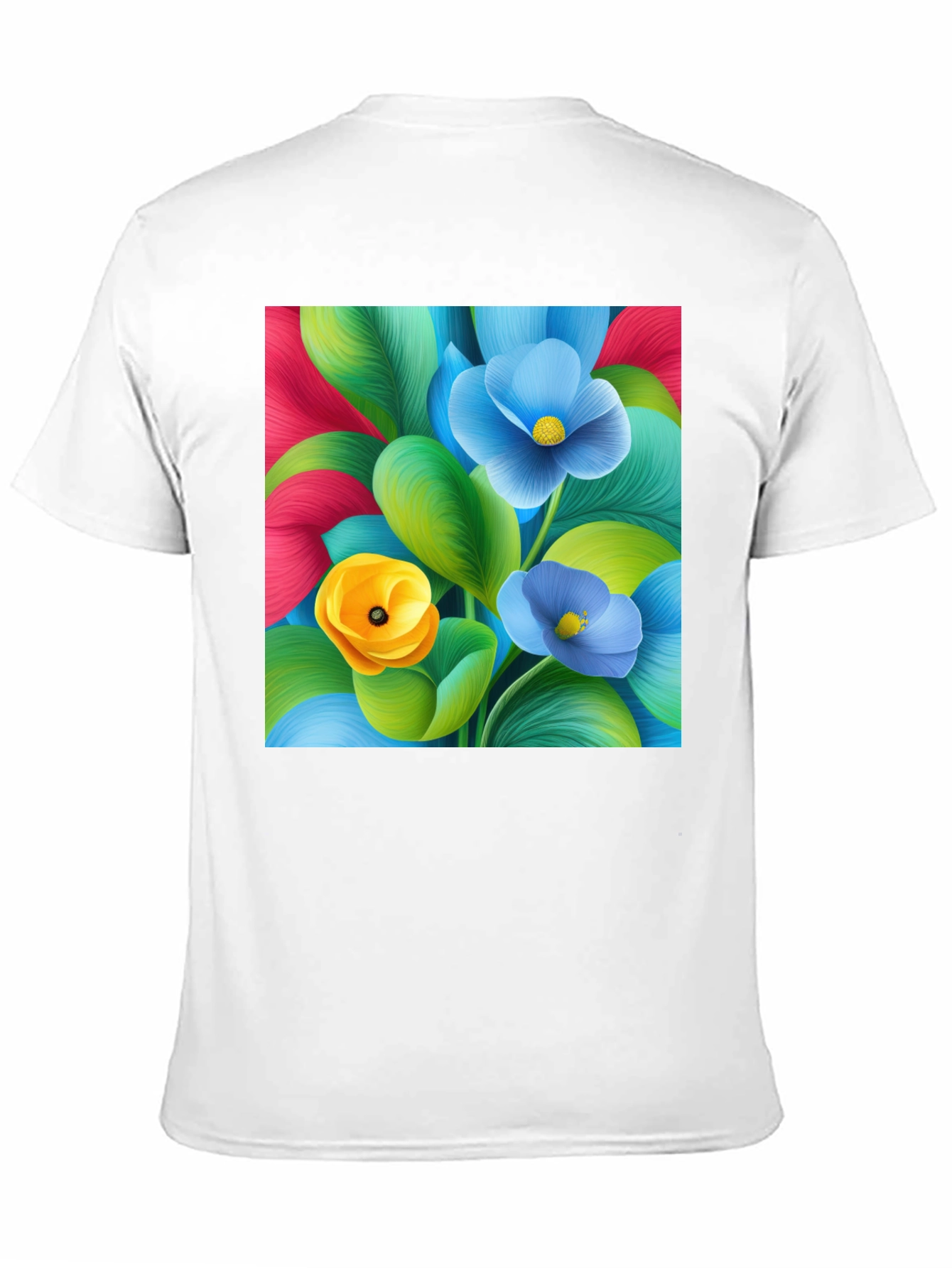 Black Floral Print T-Shirt - Vibrant Colors view 11