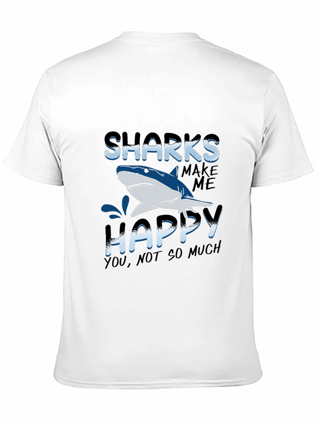 Black Sharks Make Me Happy Graphic T-Shirt view 11