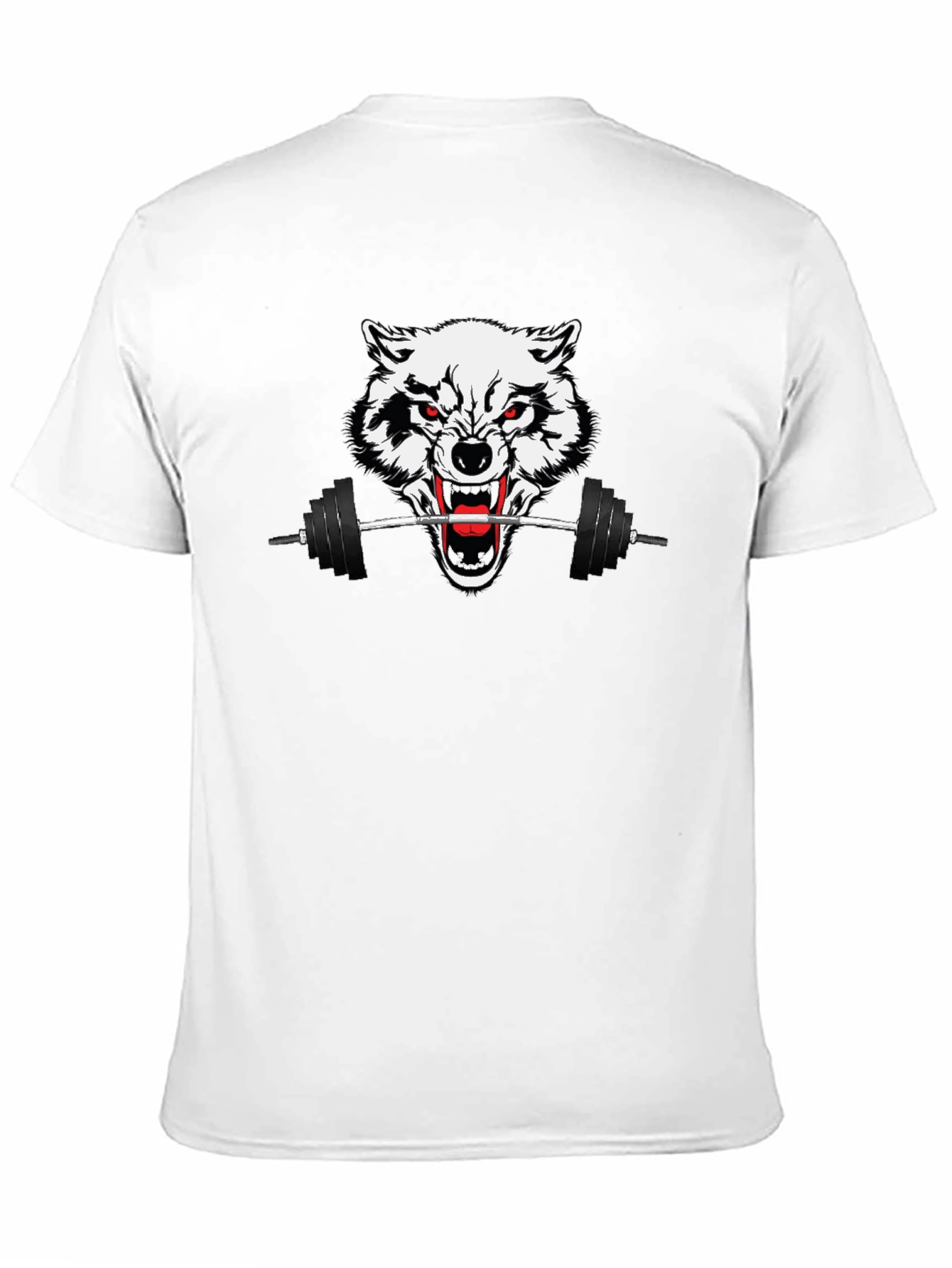 Black Wolf Barbell Graphic Tee - Black Gym Shirt view 11