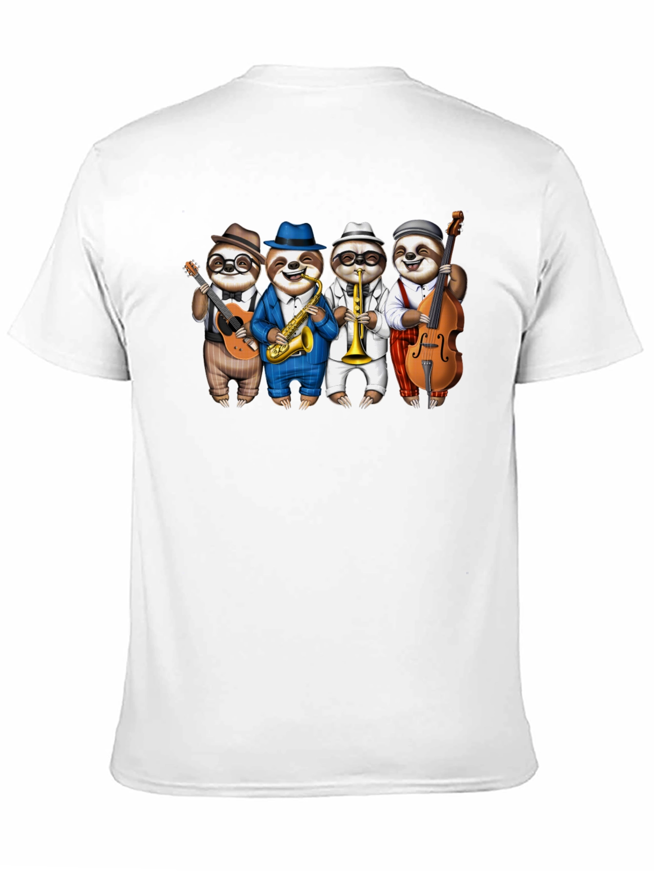 Black Sloth Jazz Band Graphic Tee - Fun & Unique! view 11