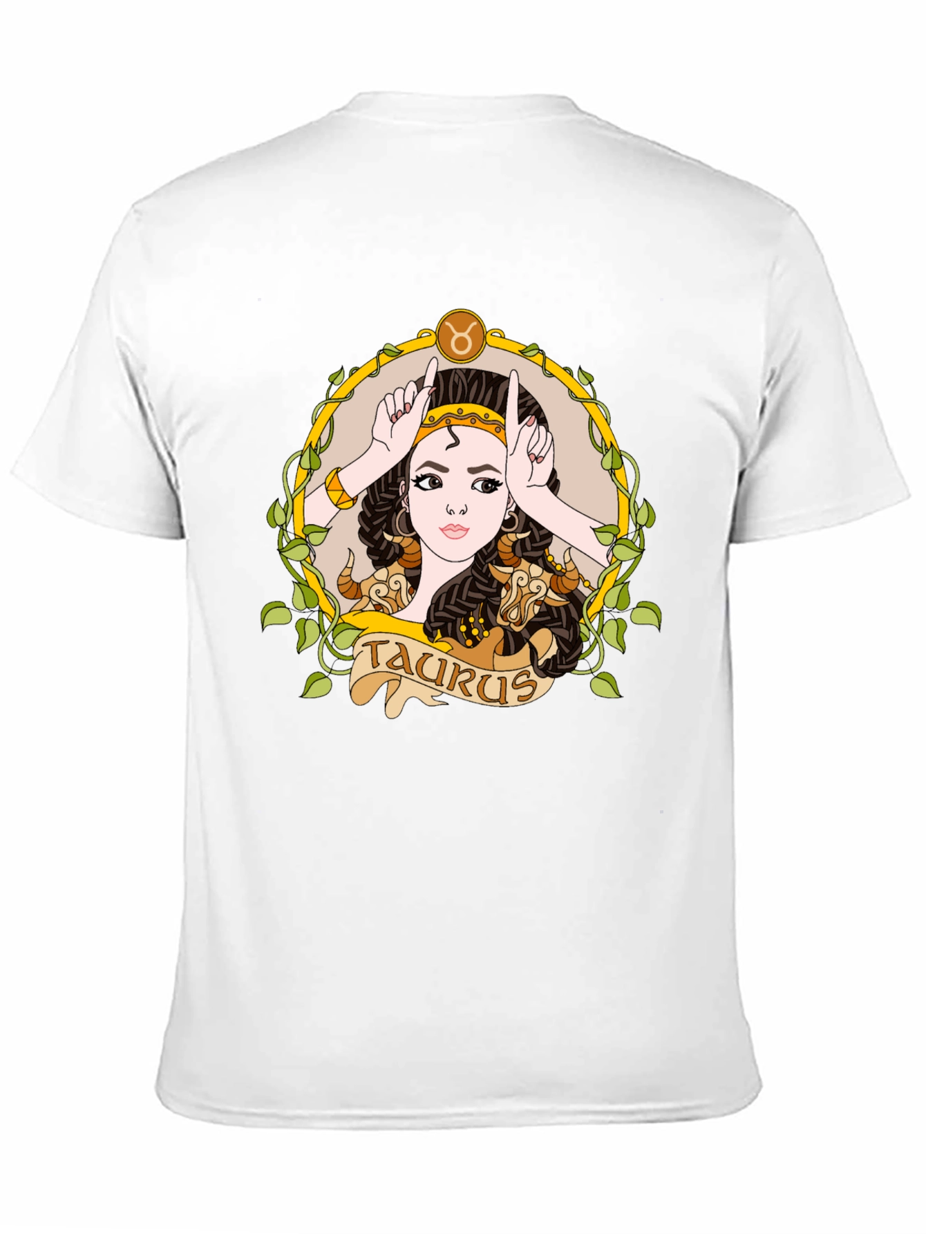 Black Taurus Zodiac Sign Graphic T-Shirt view 11