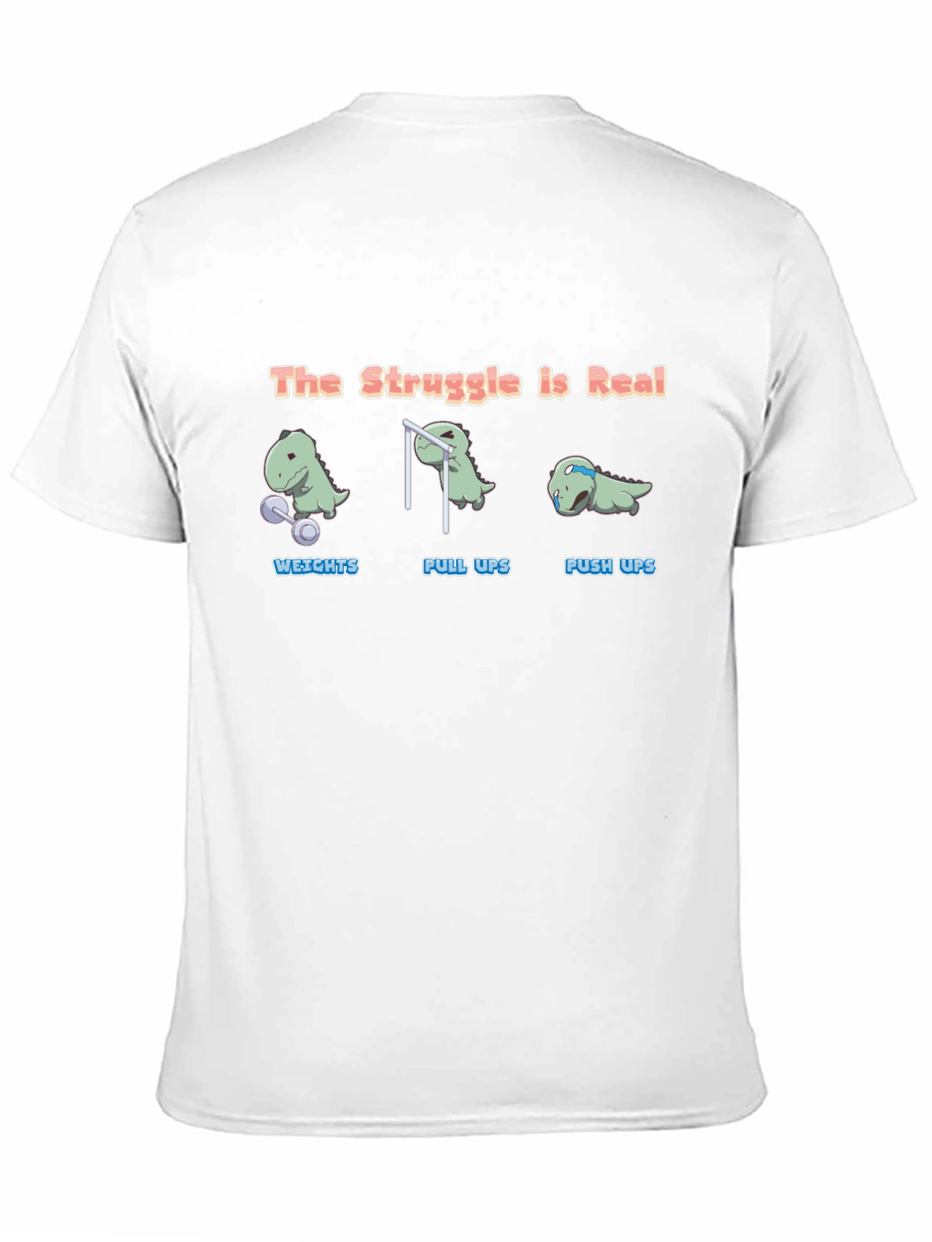 The Struggle is Real Dino Black T-Shirt - 11