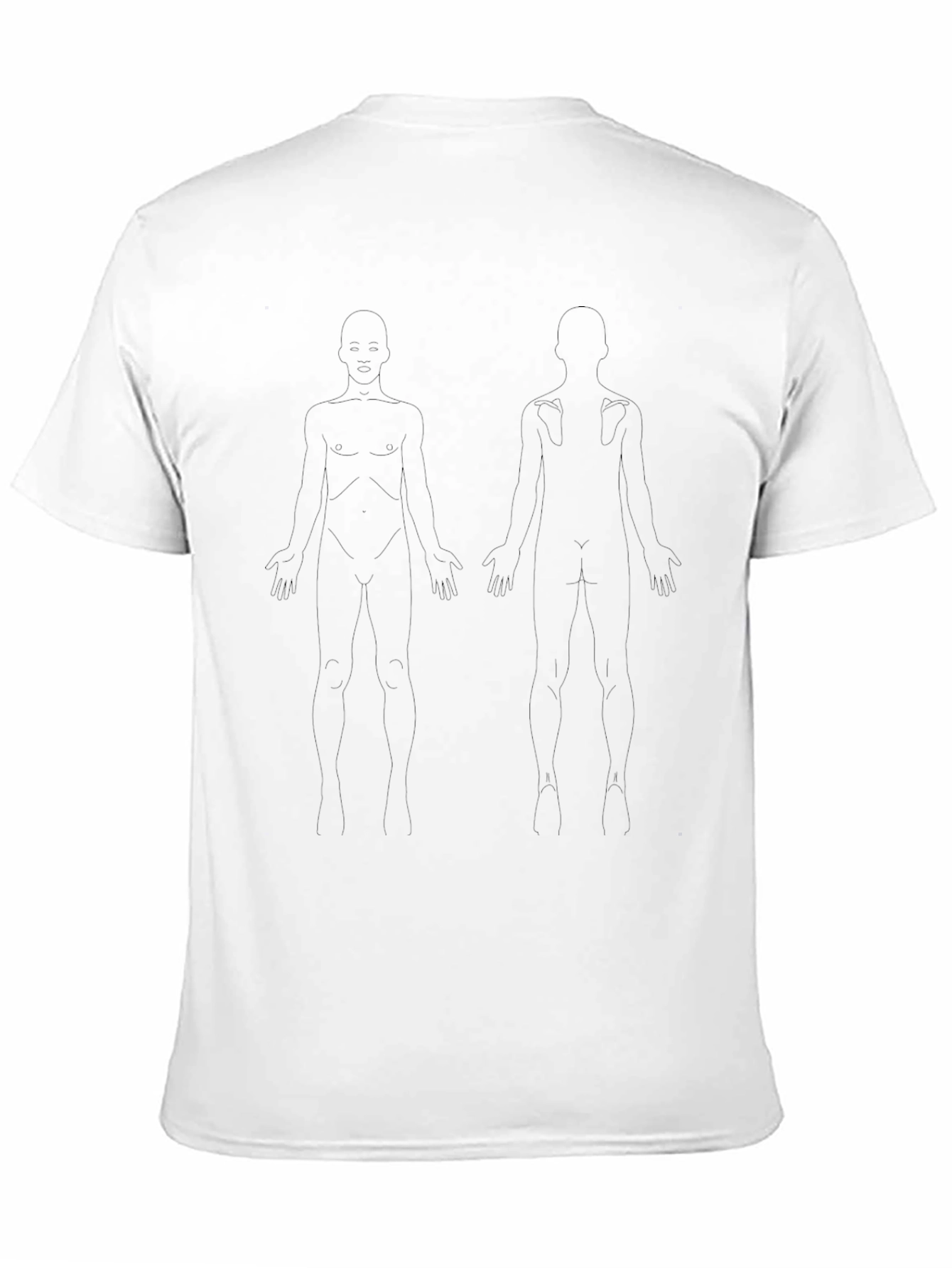 Black Anatomy Outline T-Shirt - Black view 11