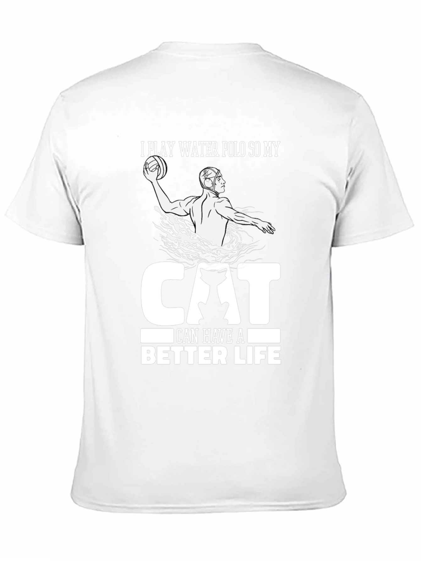 Black Water Polo Cat Lover Graphic Tee view 11