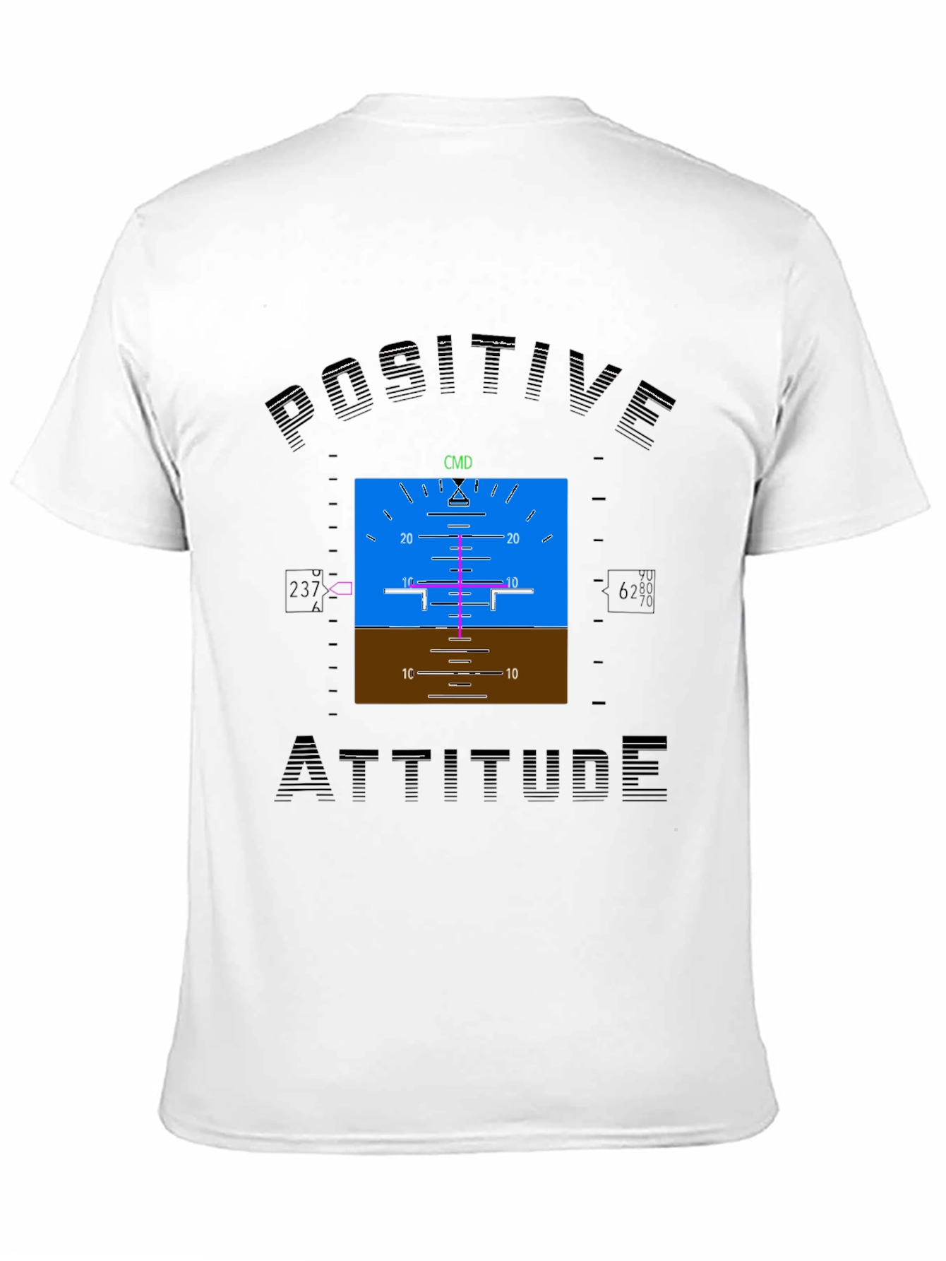 Black Positive Attitude Aviation T-Shirt view 11