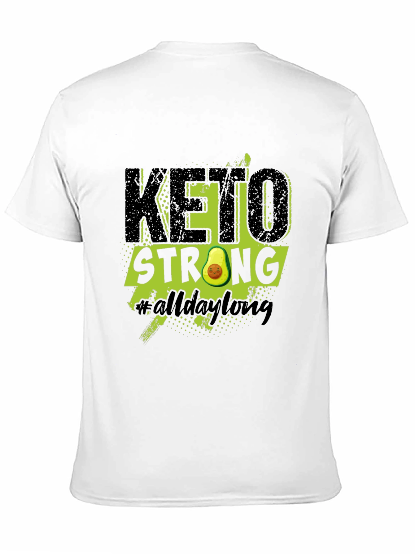 Black Keto Strong Avocado Graphic T-Shirt view 11