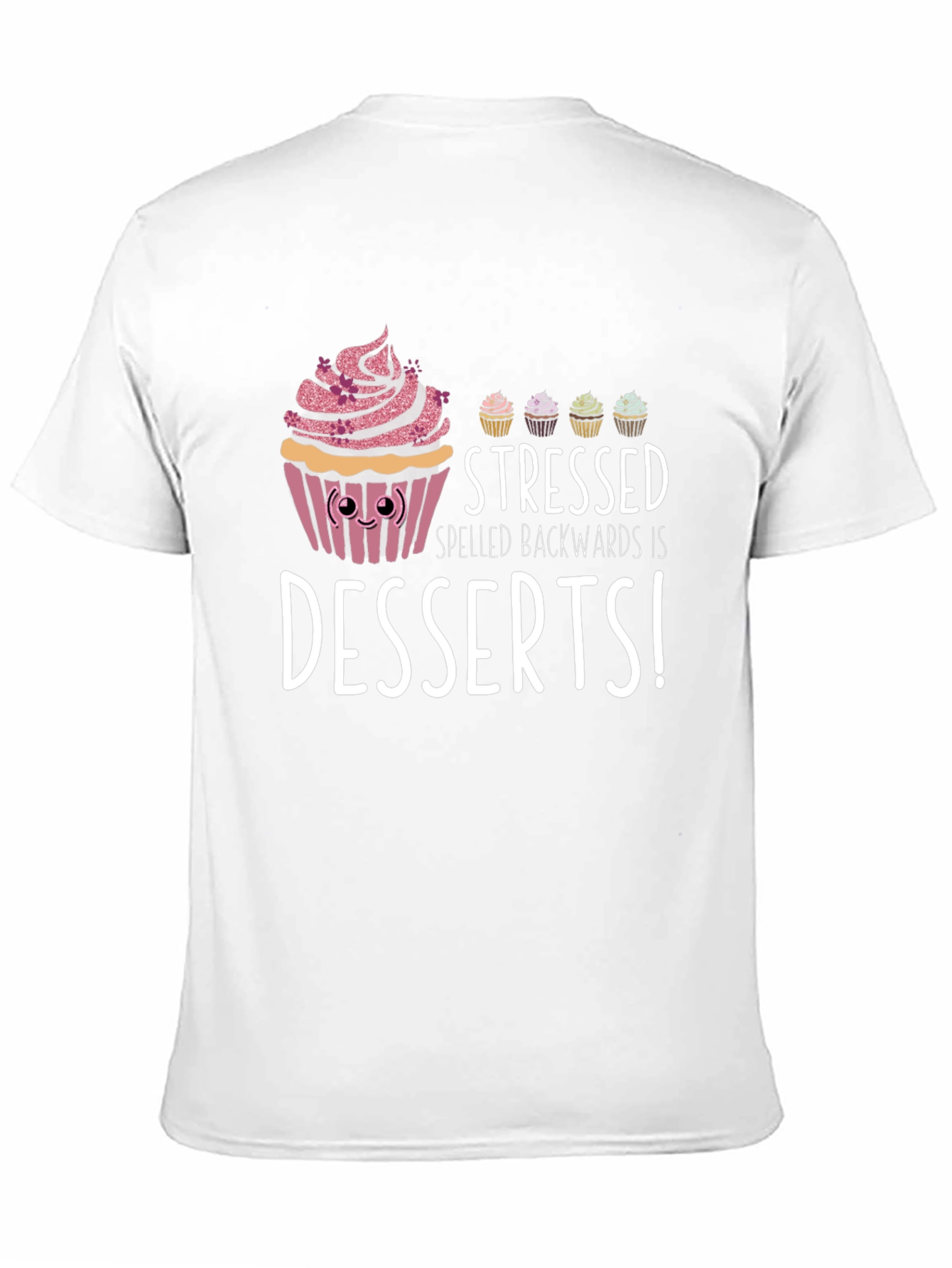 Black Stressed Spelled Backwards Dessert T-Shirt view 11