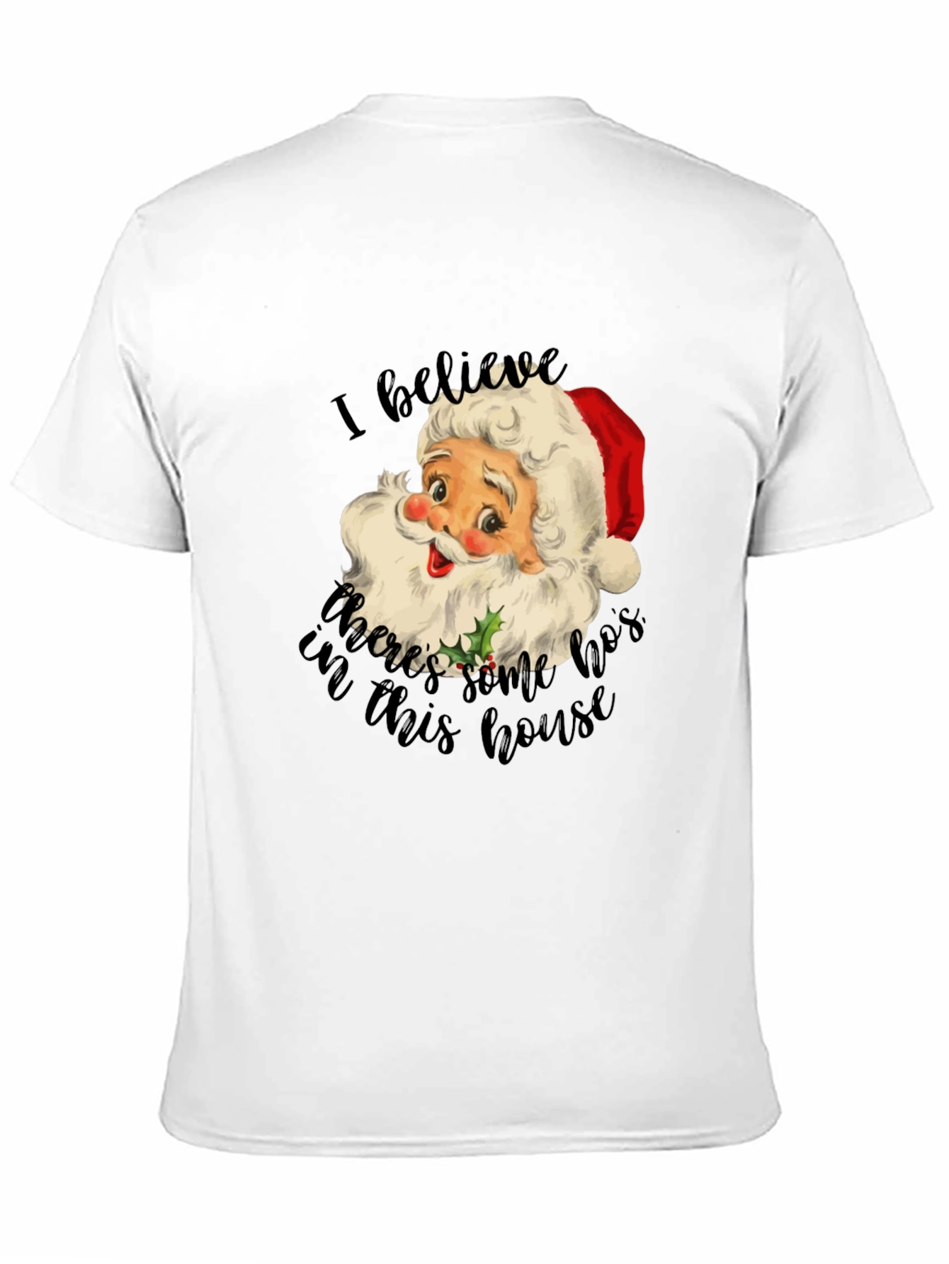 Black Funny Santa HOs Christmas T-Shirt view 11