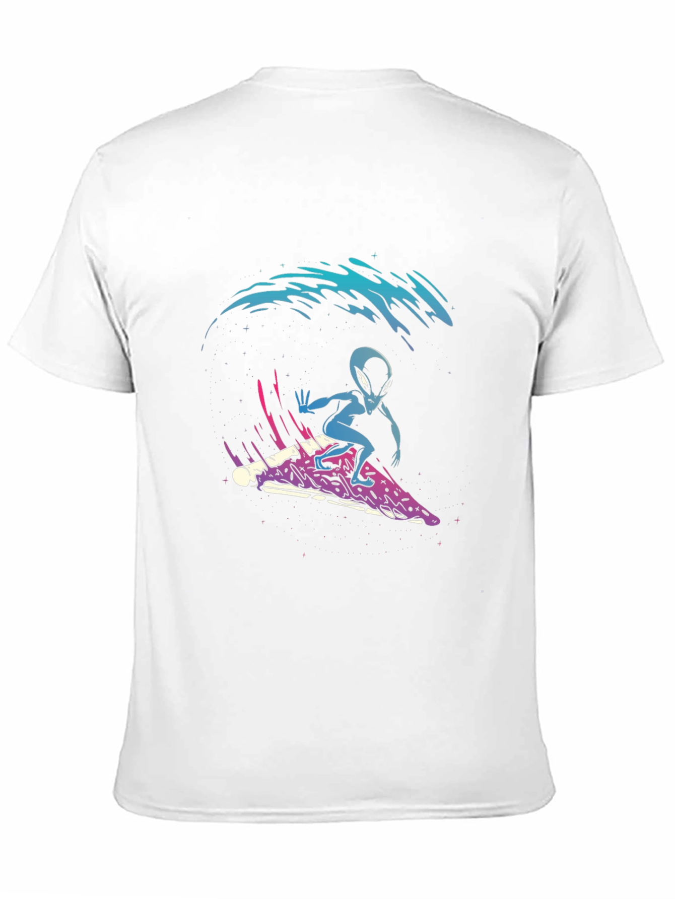 Black Alien Pizza Surfer Graphic Tee view 11