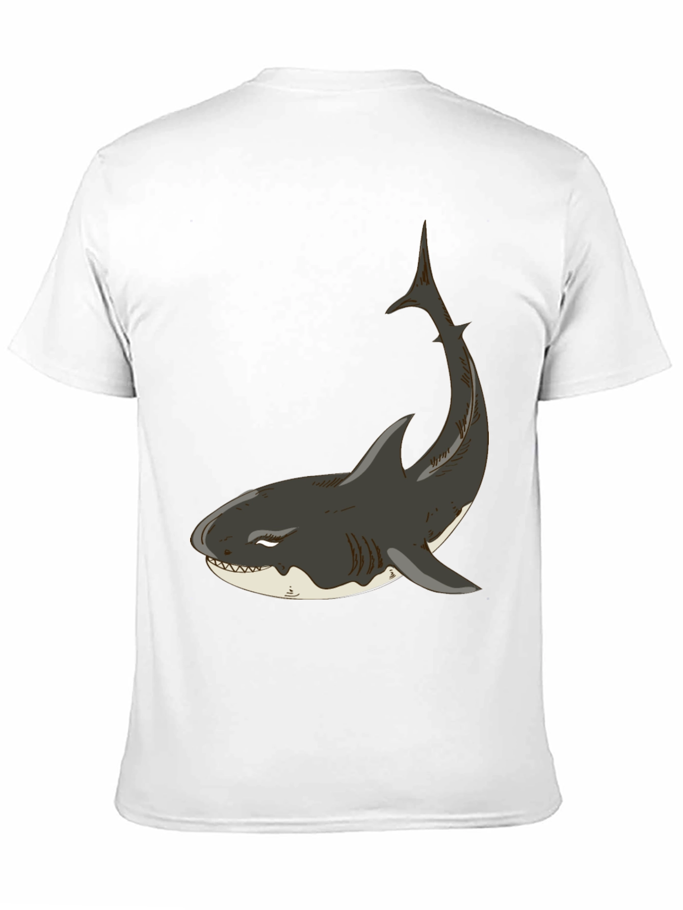 Black Cool Shark Graphic Black T-Shirt view 11
