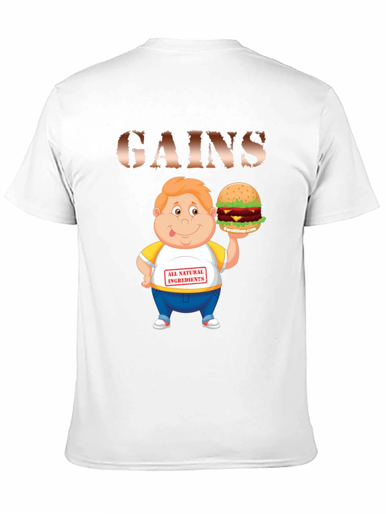 Black Gains Cartoon Burger T-Shirt view 11